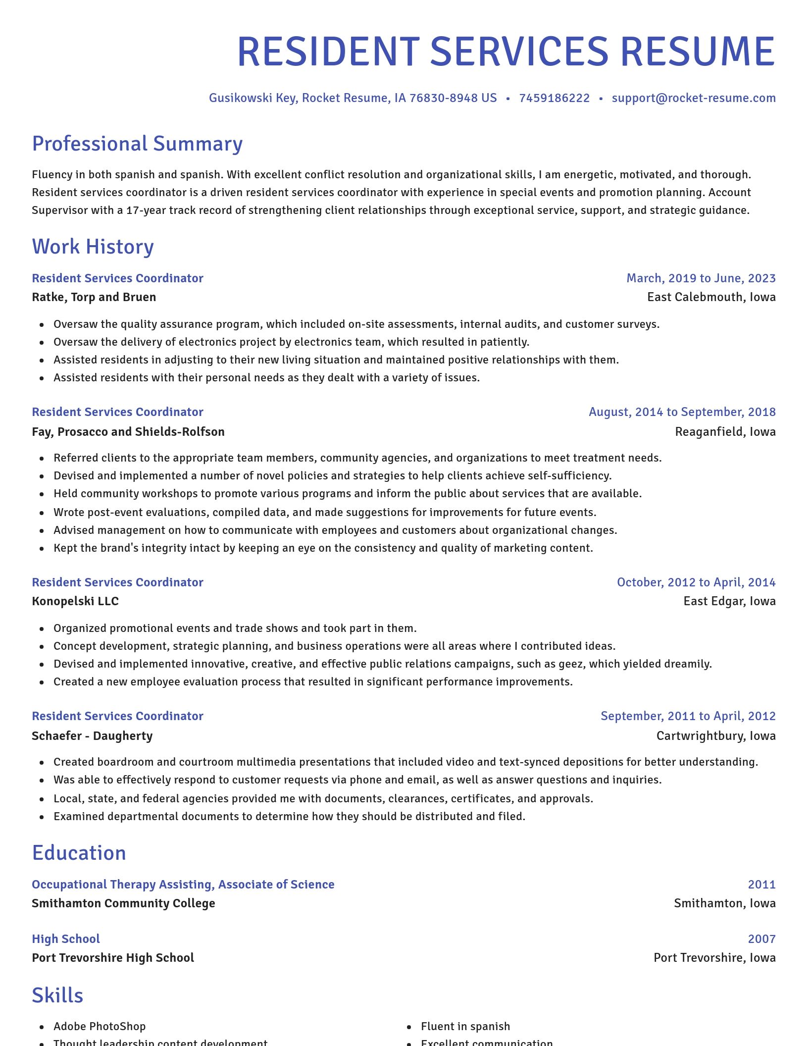Novel resume template