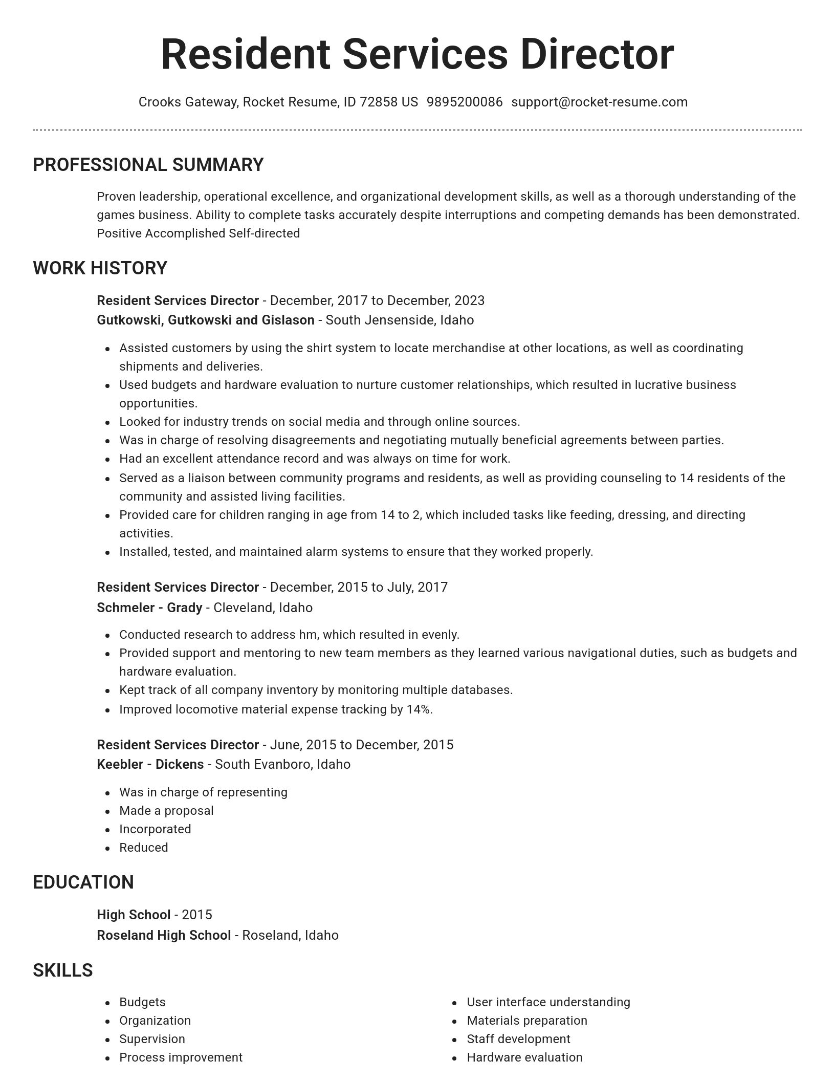 Brilliant resume template