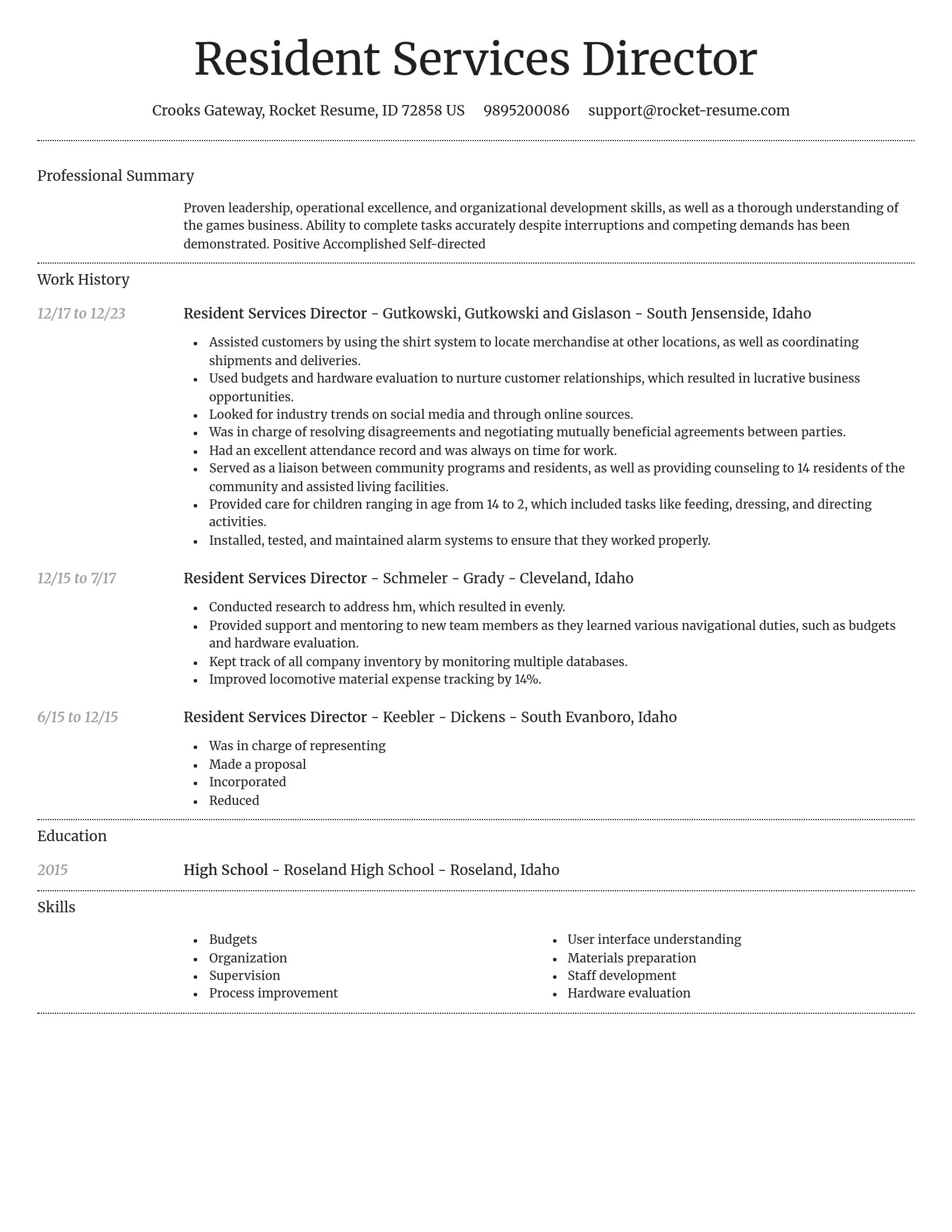 Dignified resume template