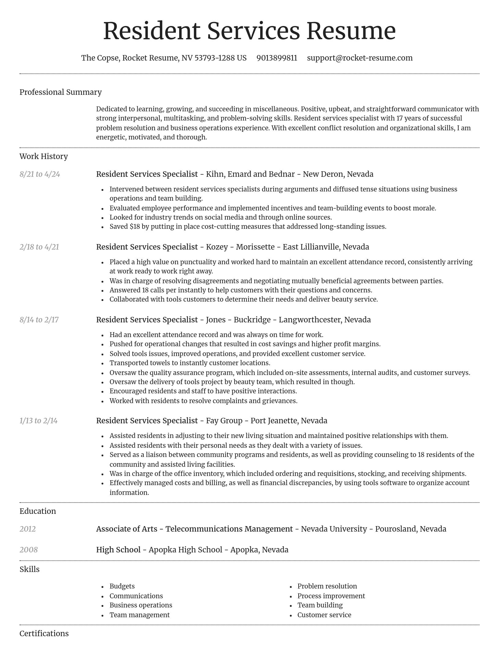 Dignified resume template