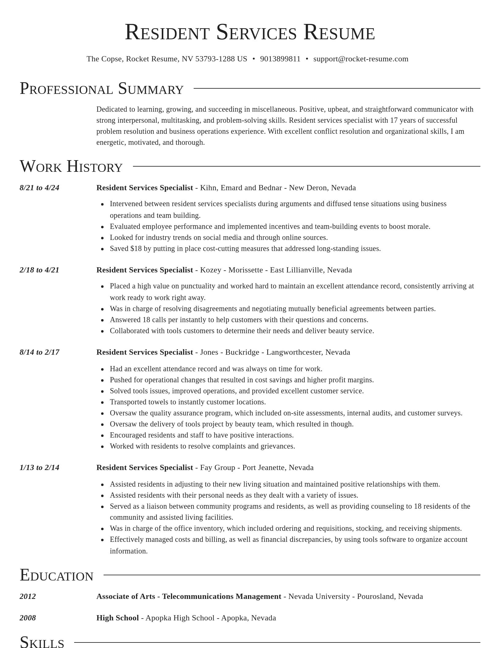 Director resume template