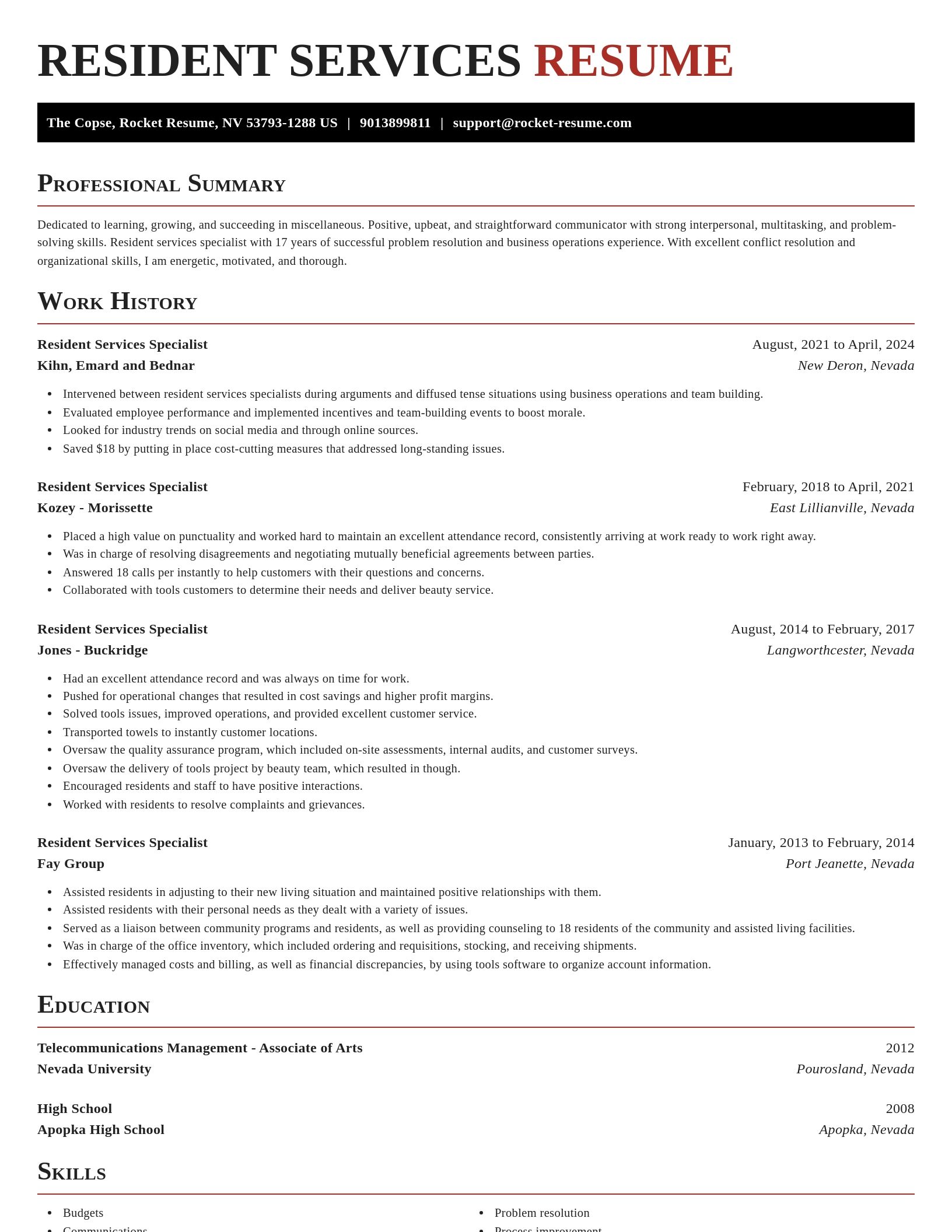 Exquisite resume template