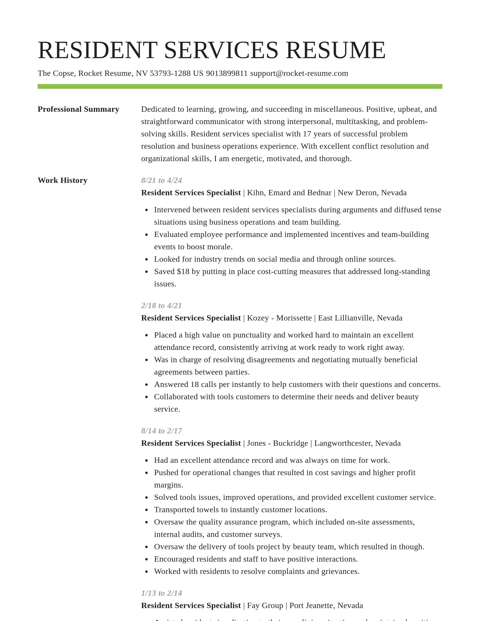 Smart resume template