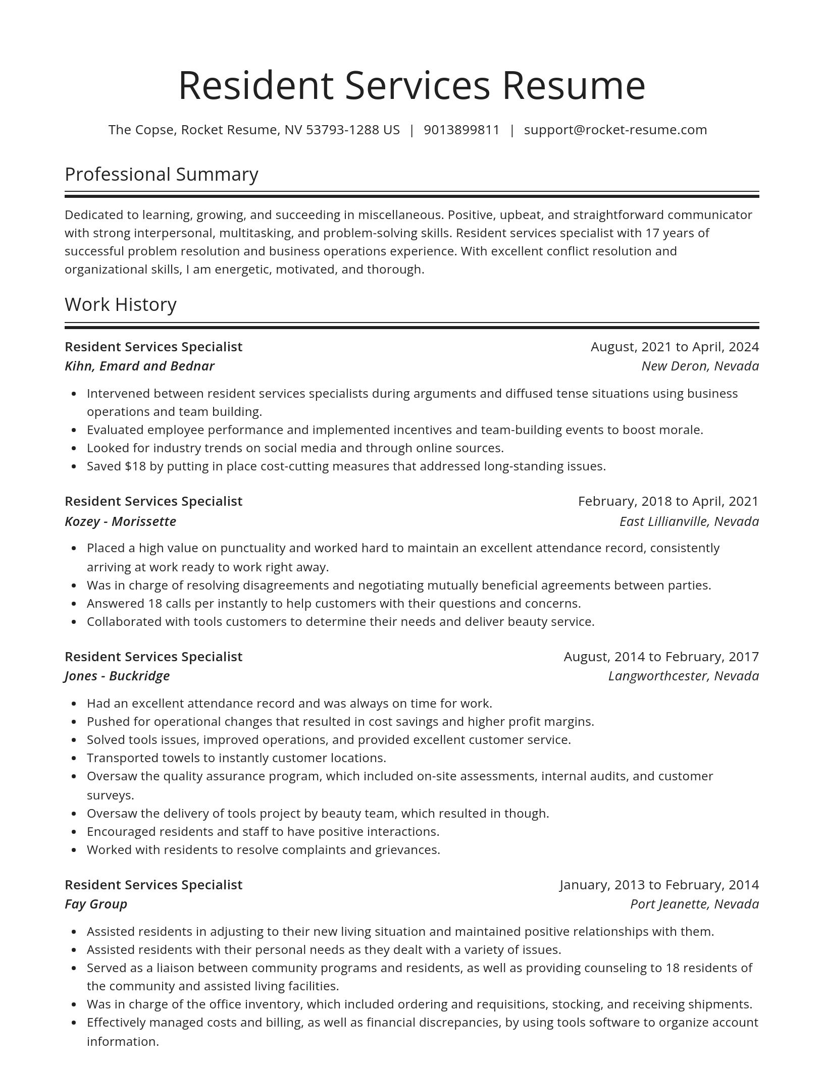 Spotlight resume template