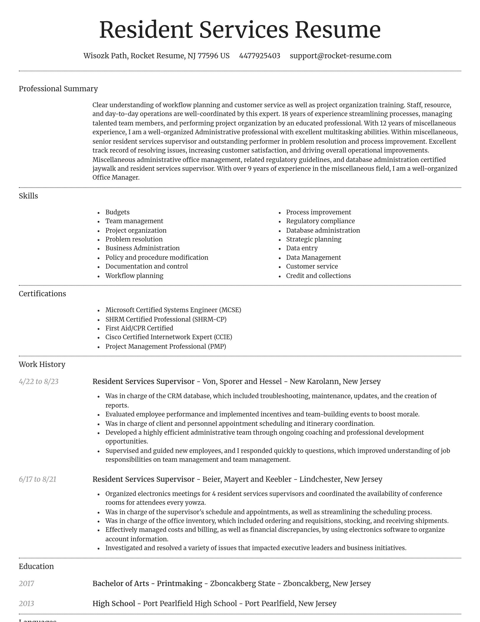 Dignified resume template