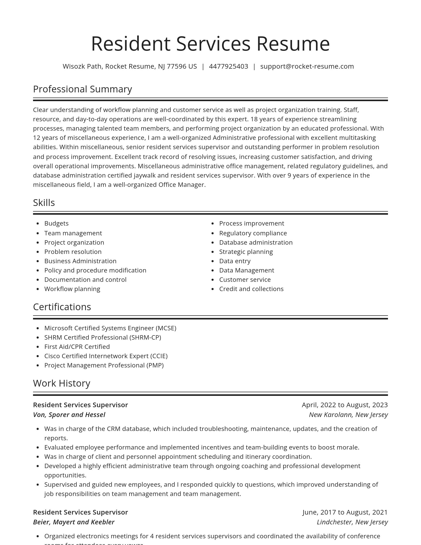 Spotlight resume template