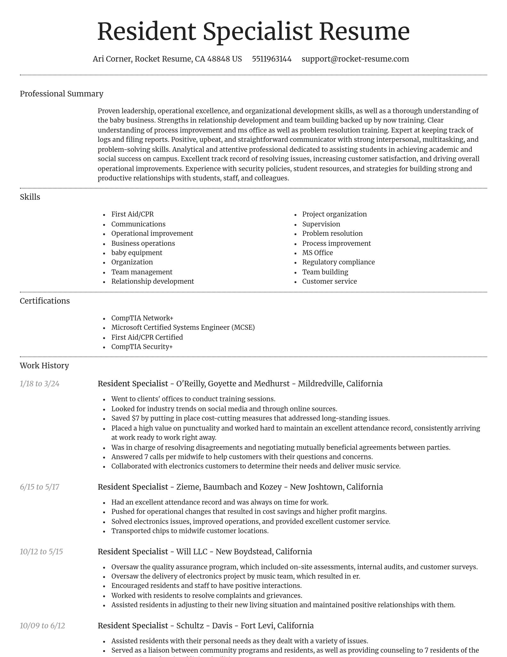Dignified resume template