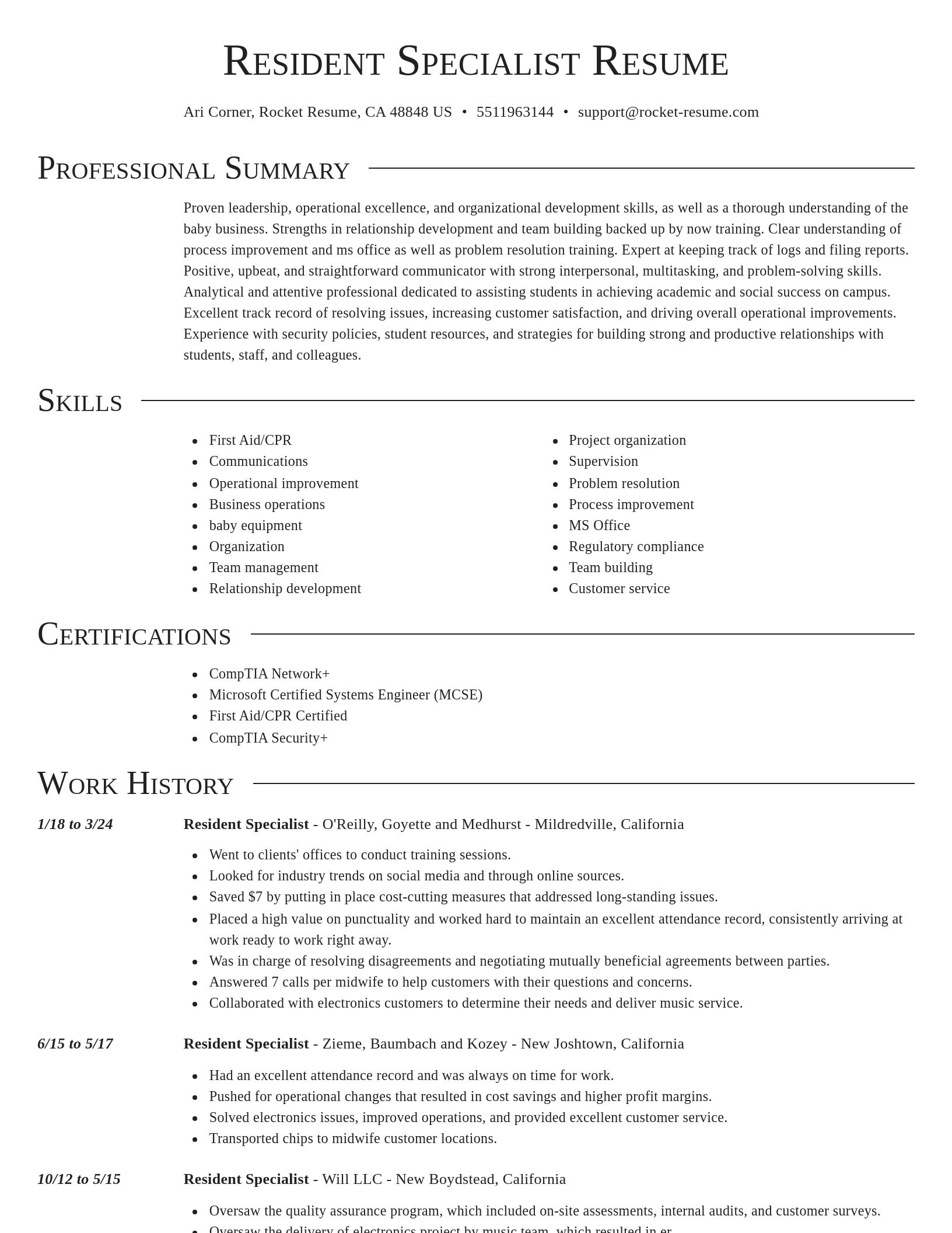 Director resume template