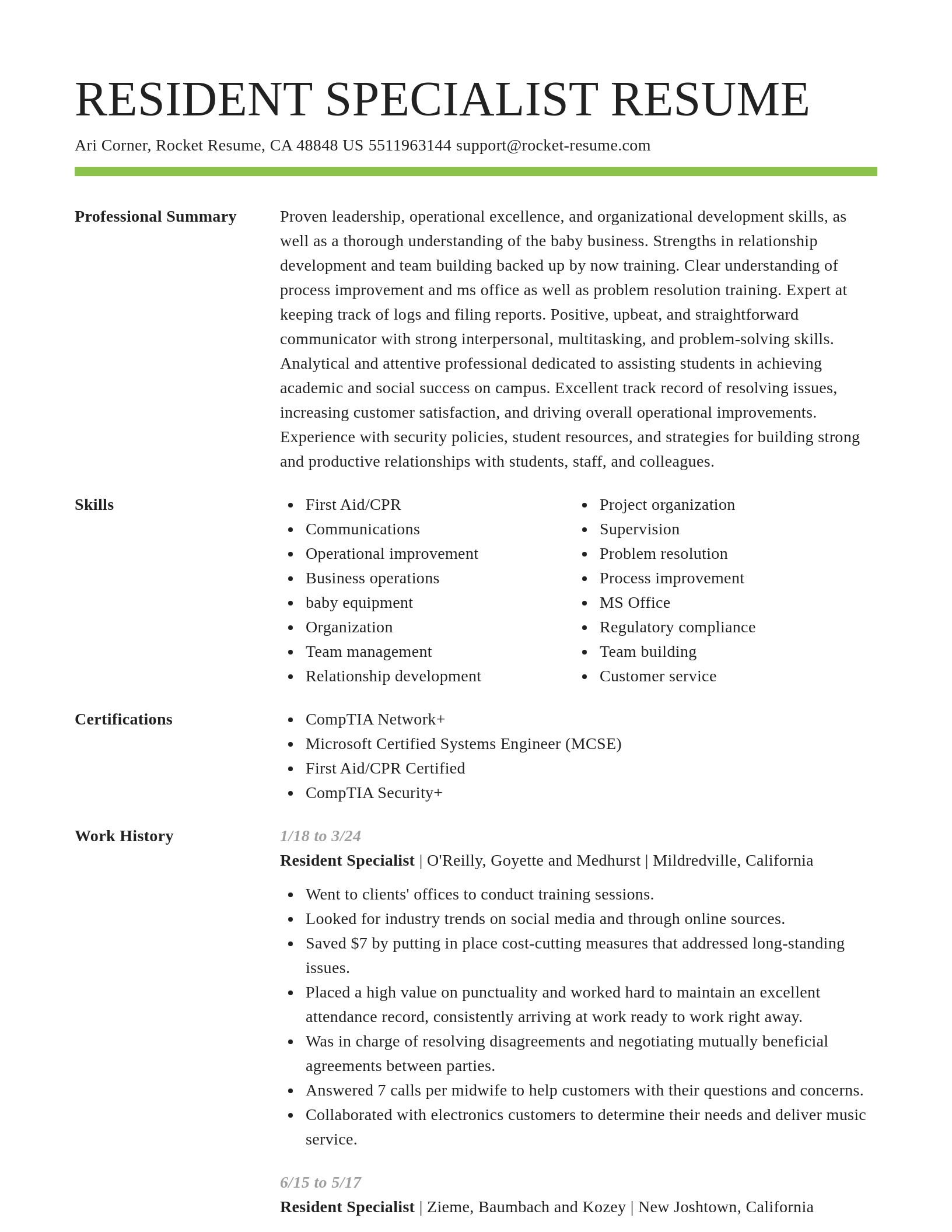 Smart resume template