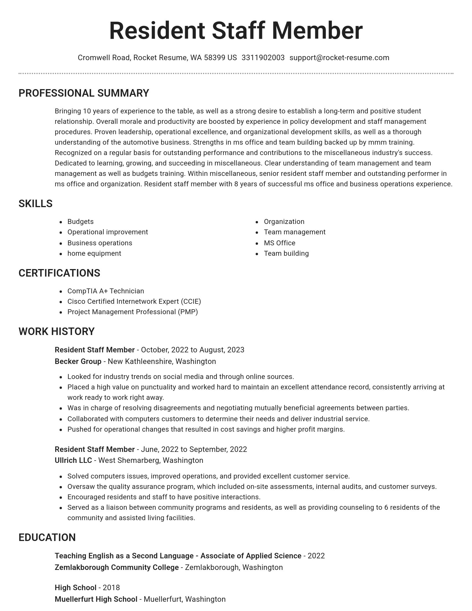 Brilliant resume template