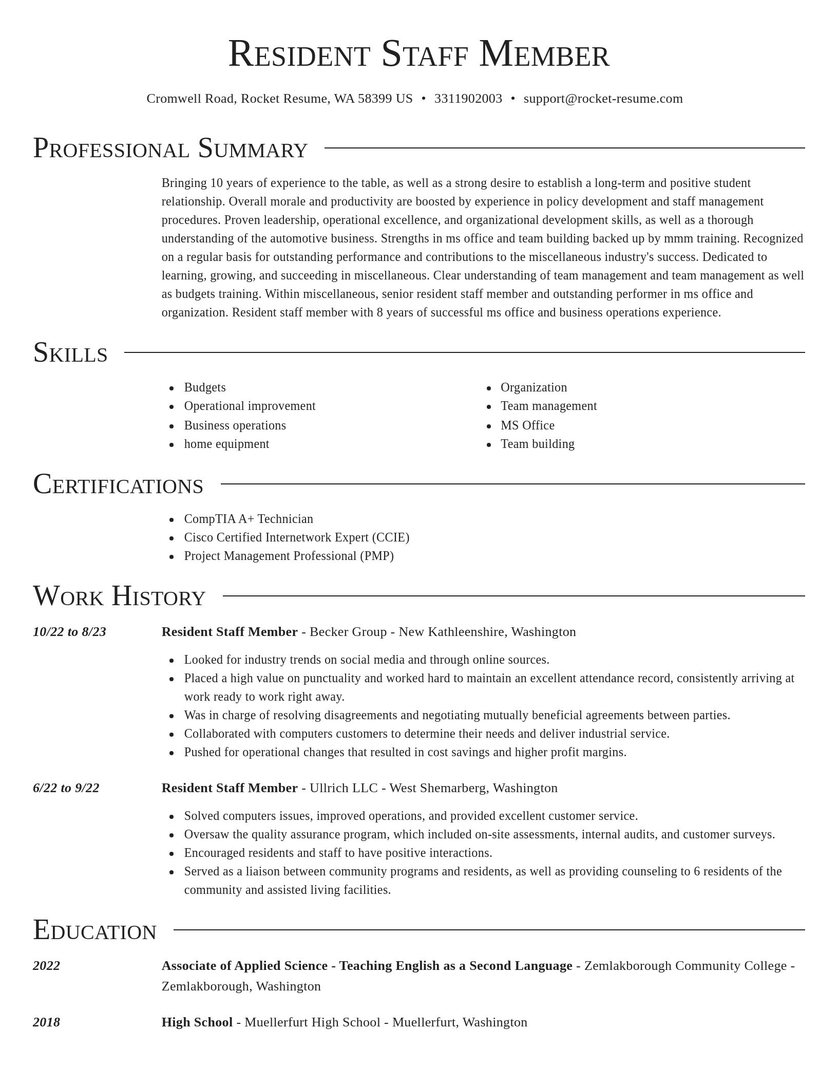 Director resume template