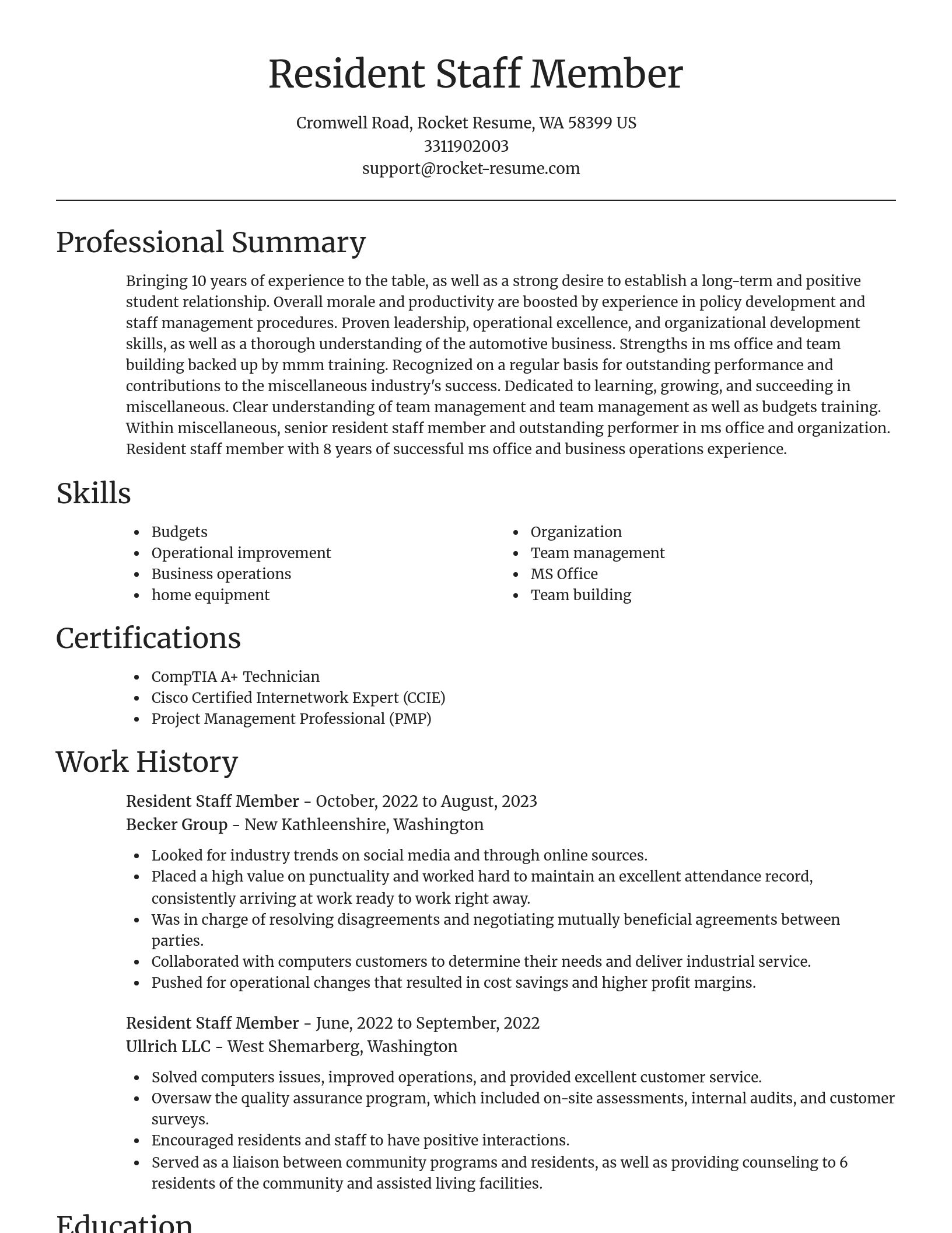 Focal Point resume template