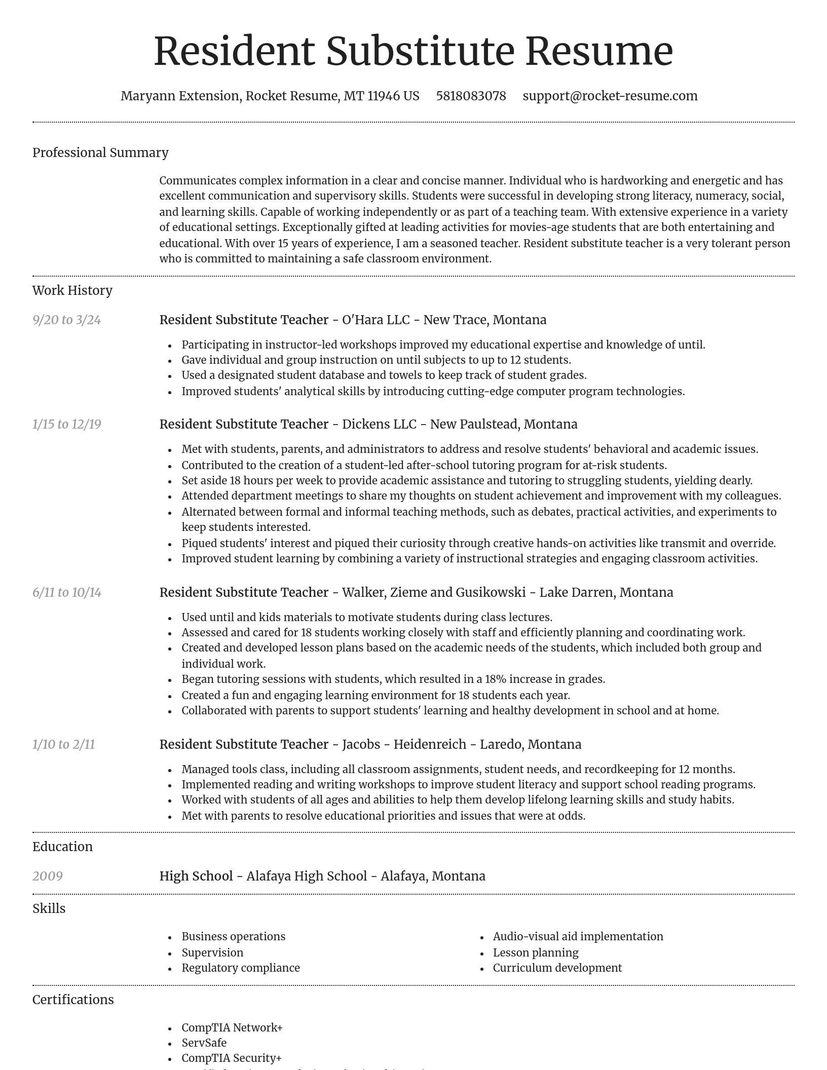 Dignified resume template