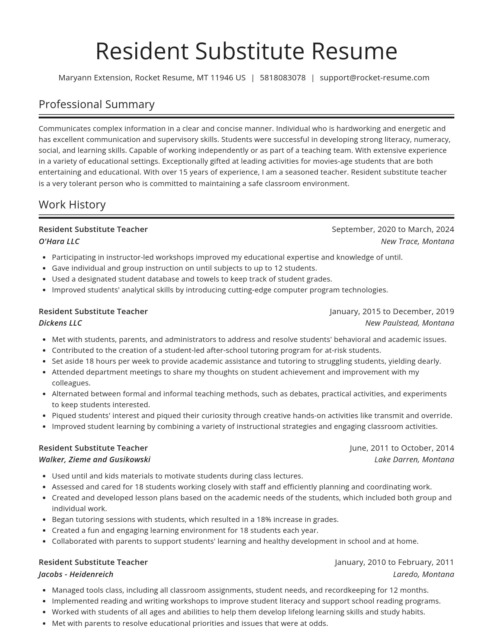 Spotlight resume template