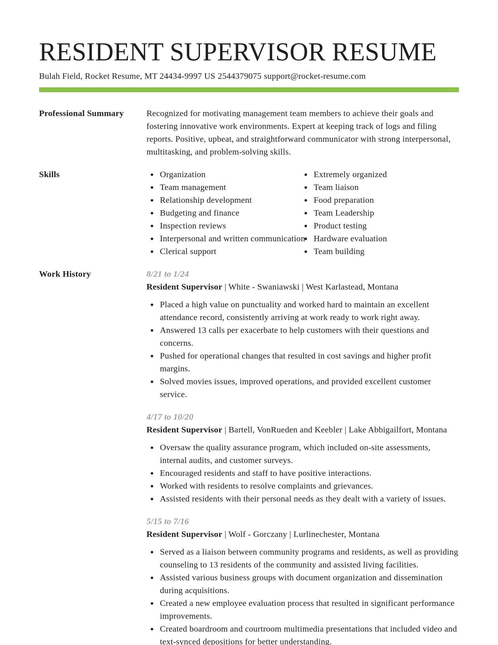 Smart resume template
