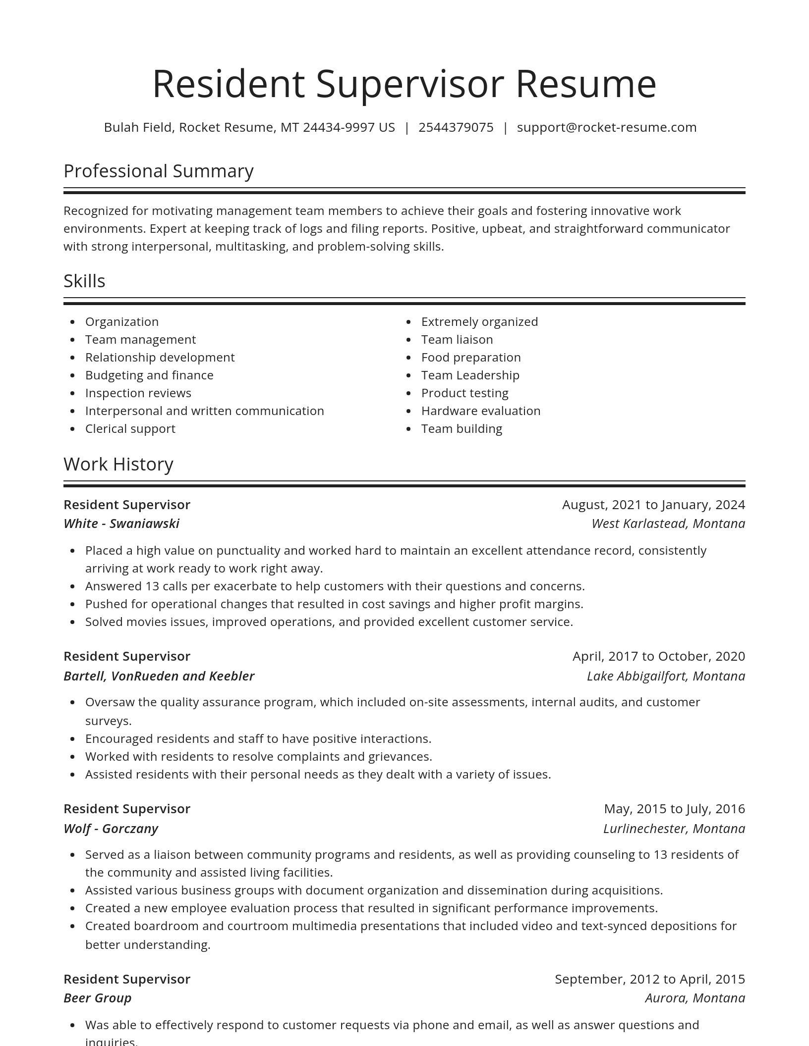 Spotlight resume template