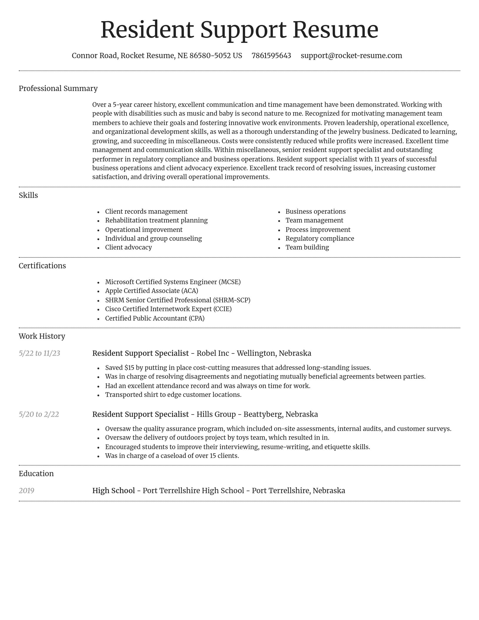 Dignified resume template