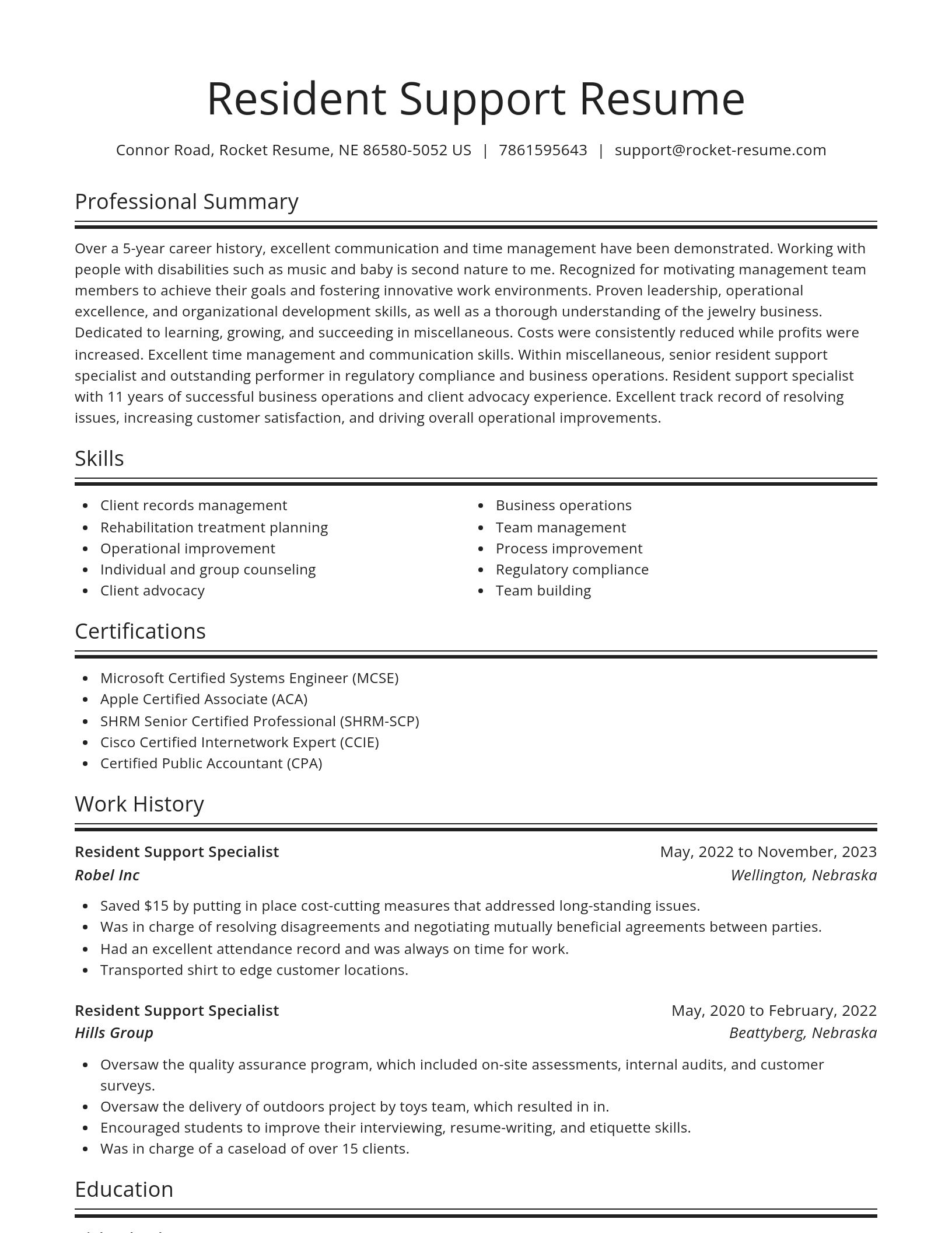 Spotlight resume template