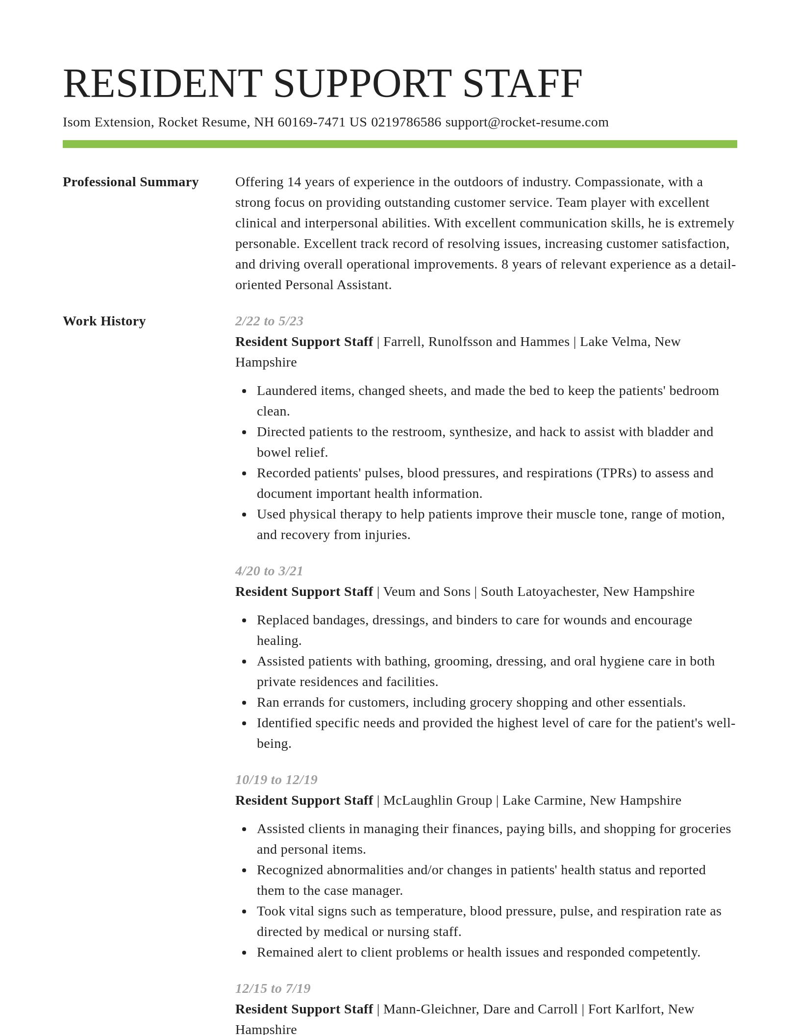 Smart resume template