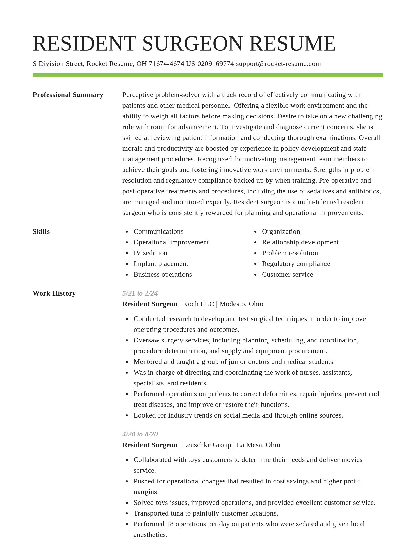 Smart resume template