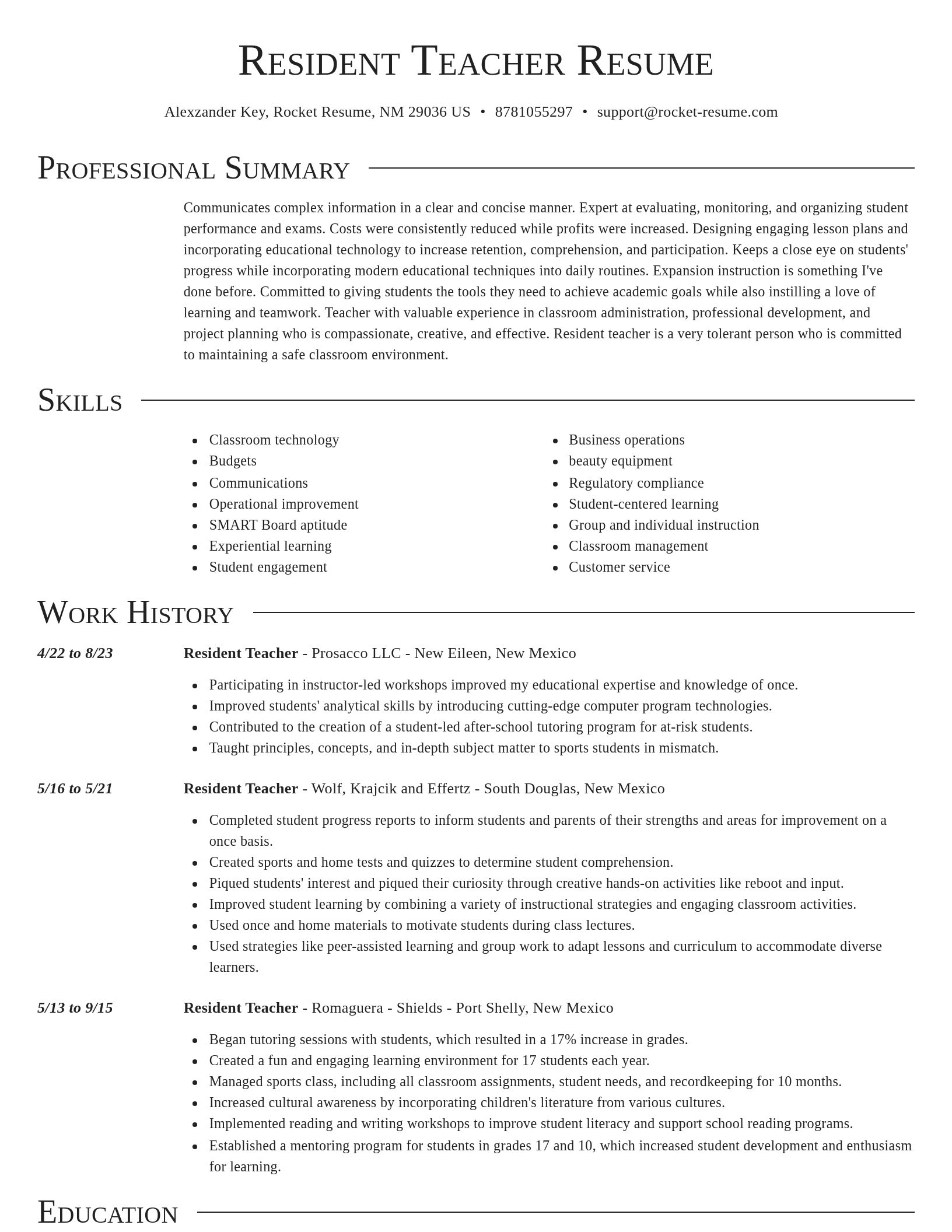 Director resume template