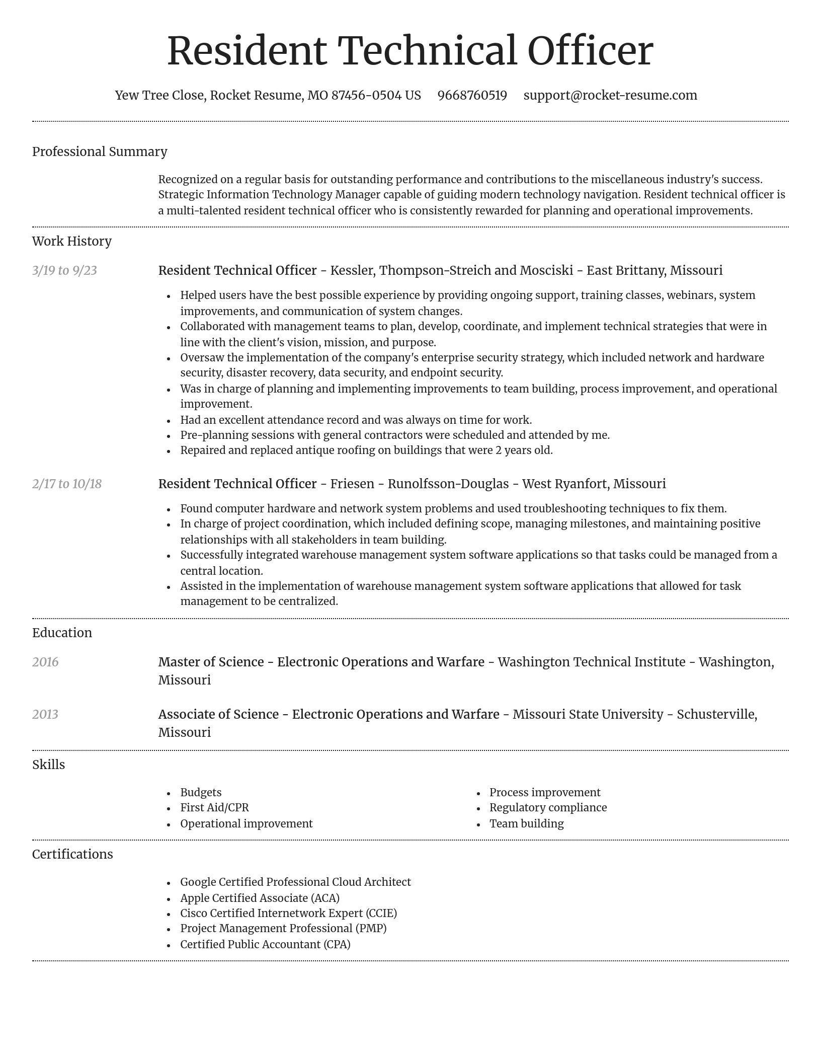 Dignified resume template