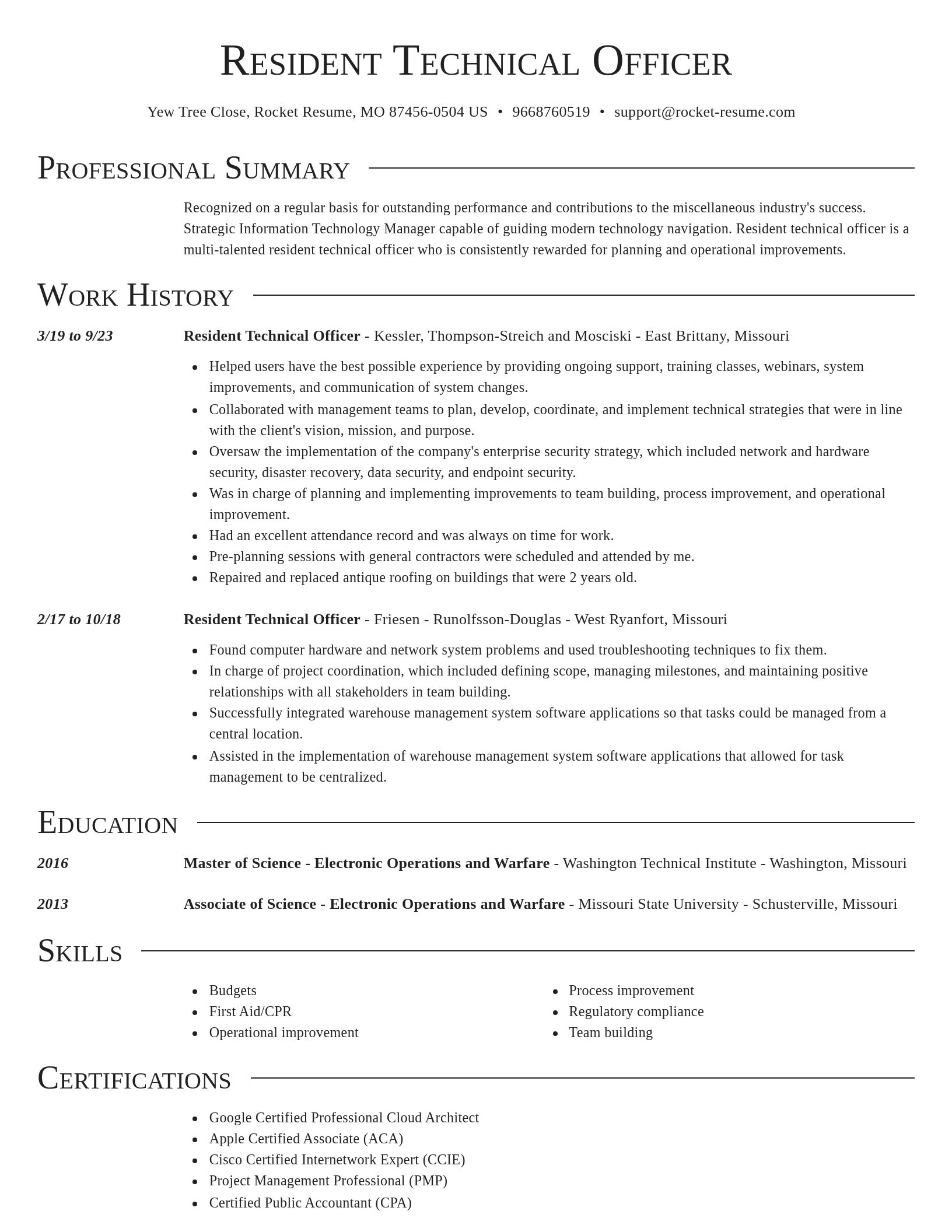 Director resume template