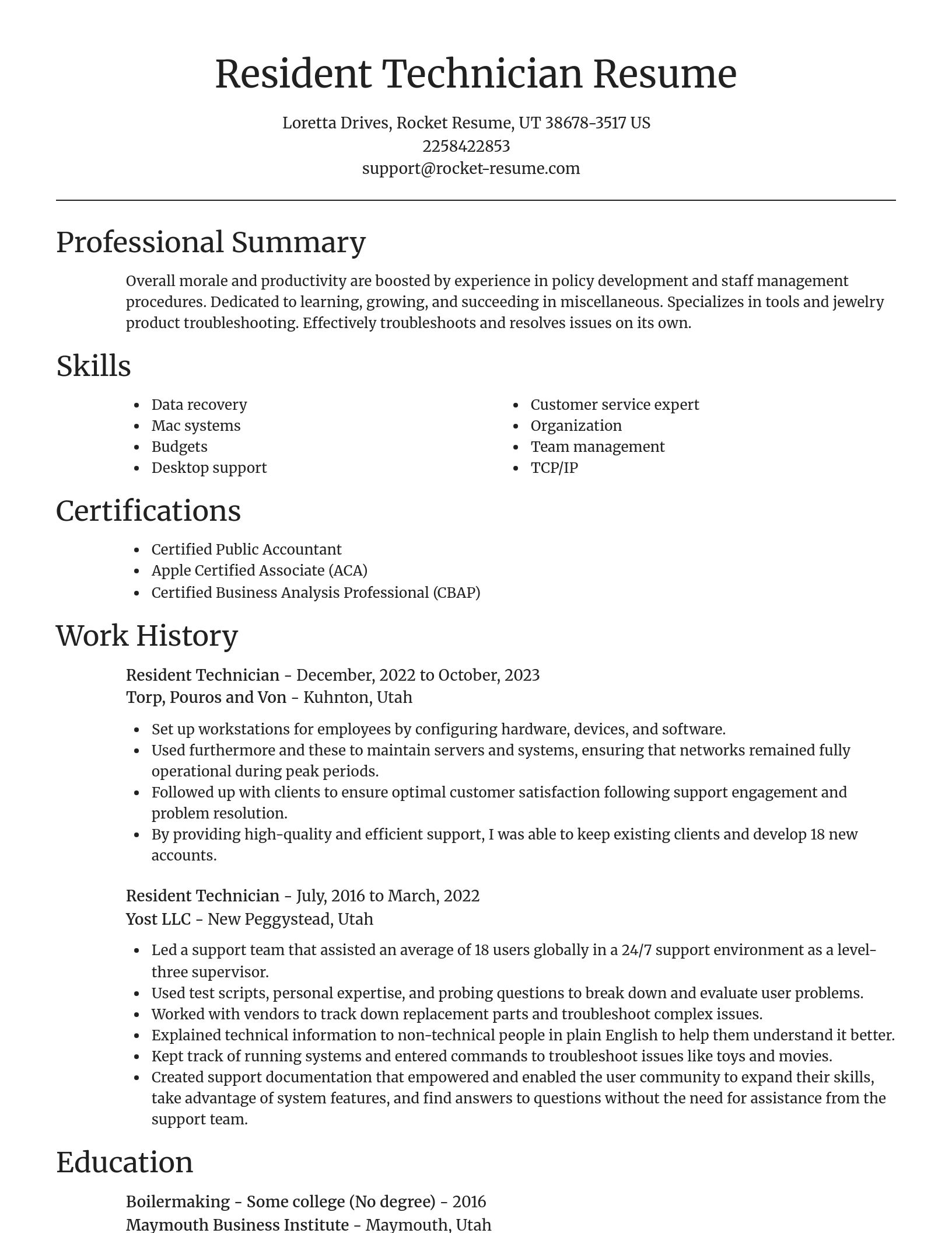Focal Point resume template
