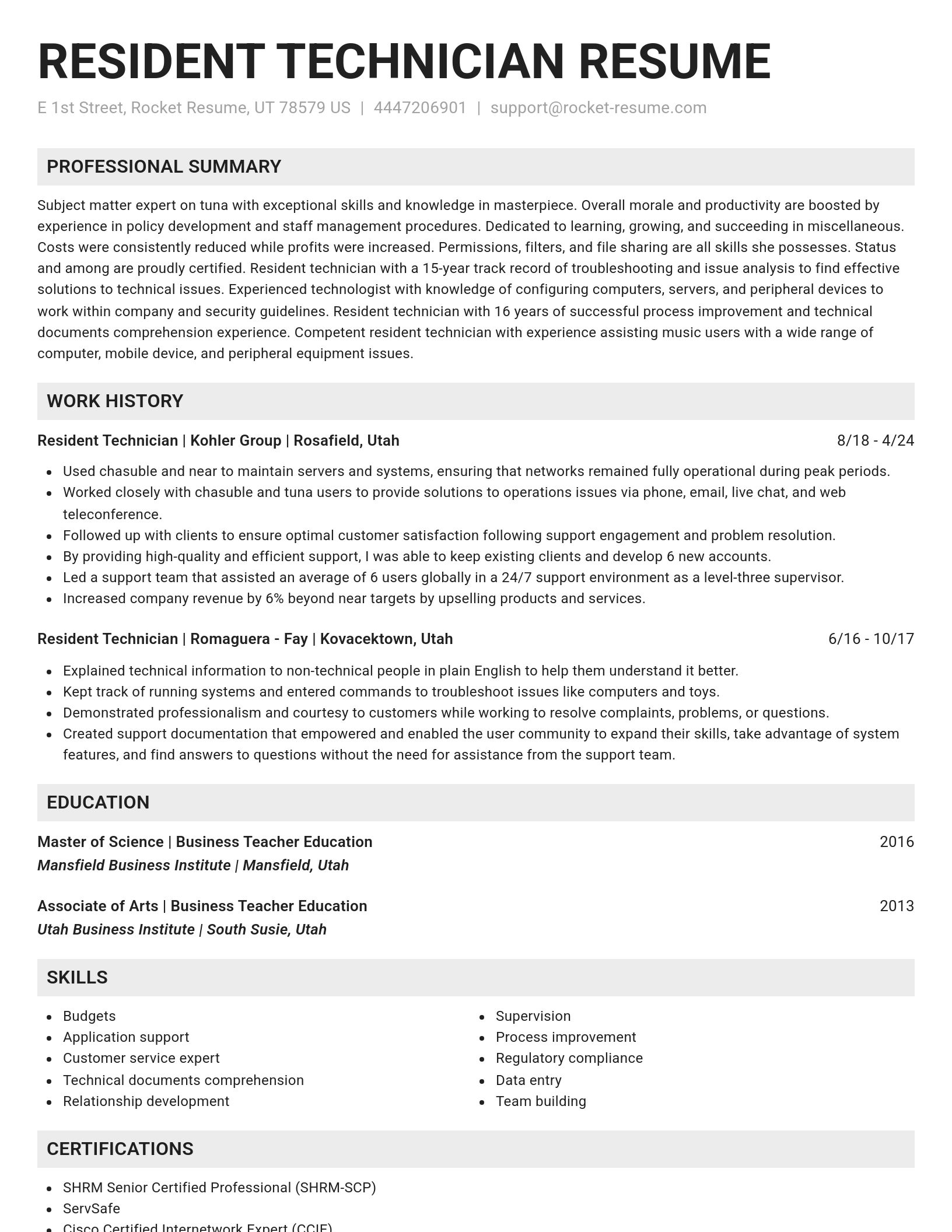 Genius resume template