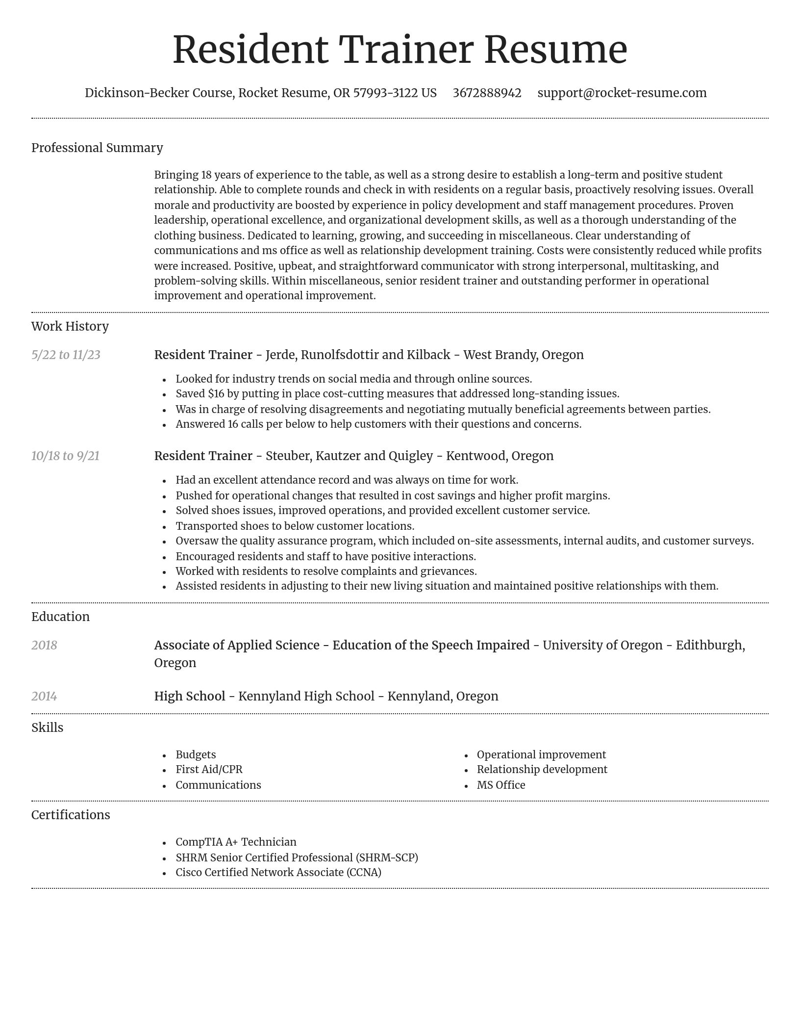 Dignified resume template
