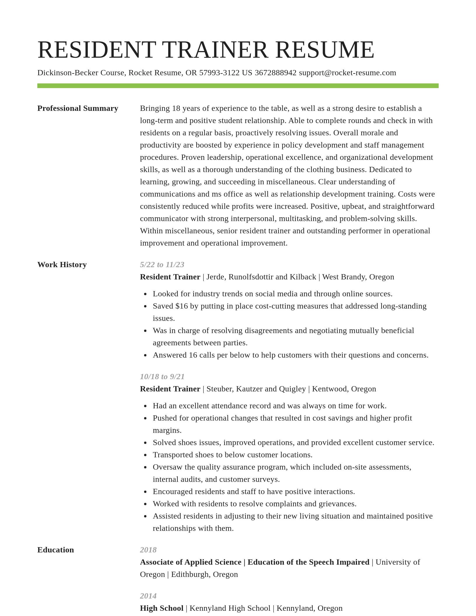 Smart resume template