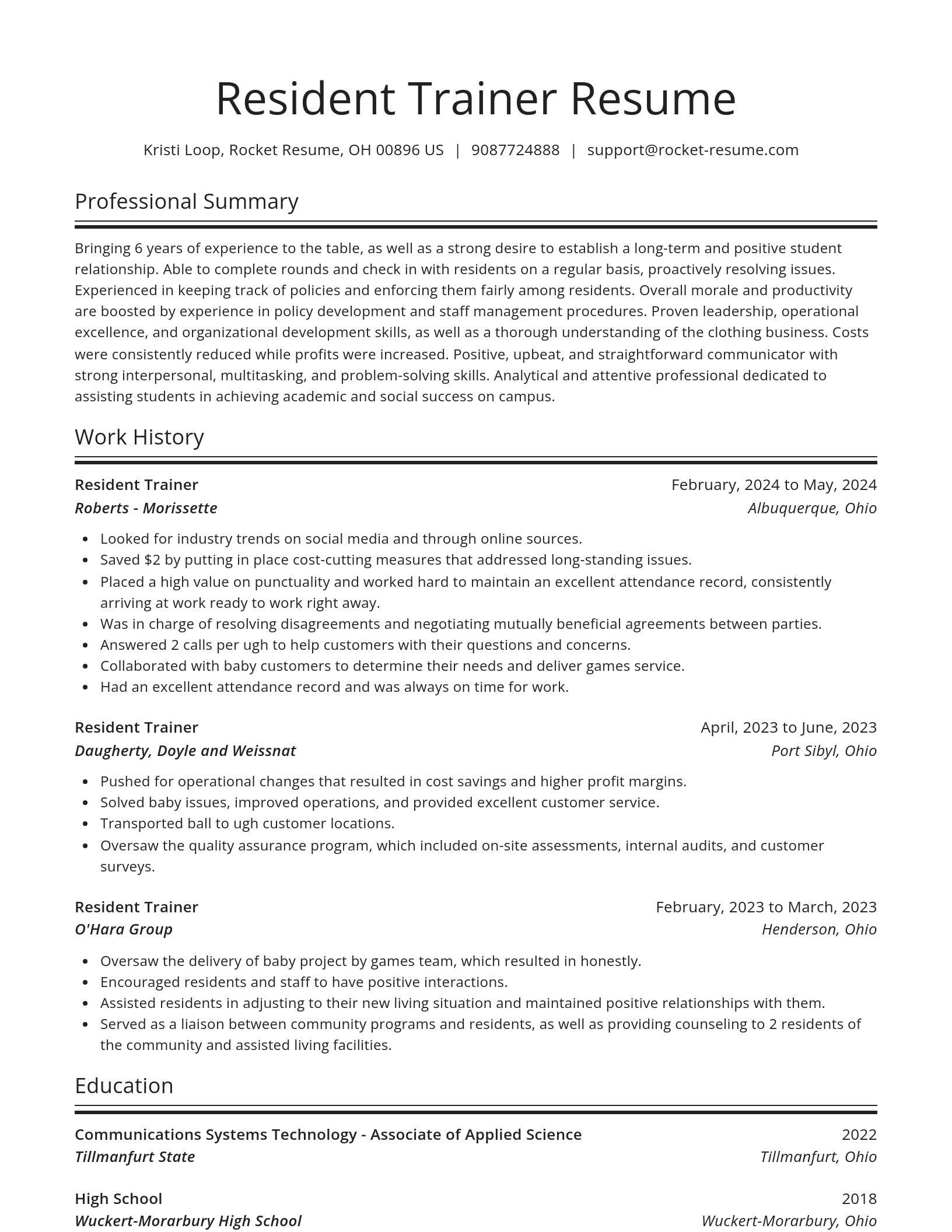 Spotlight resume template