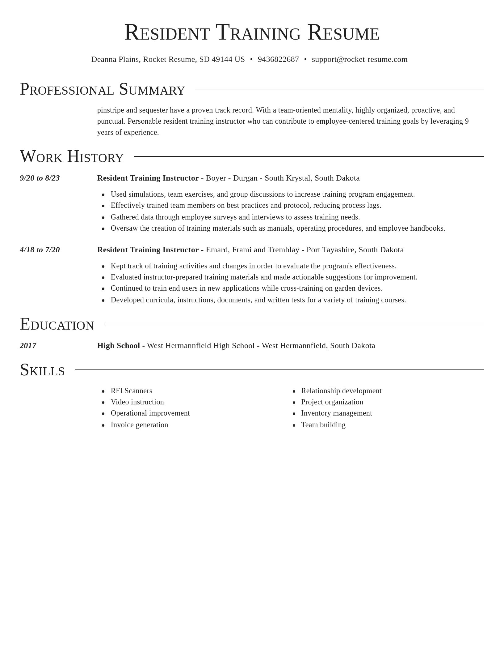 Director resume template