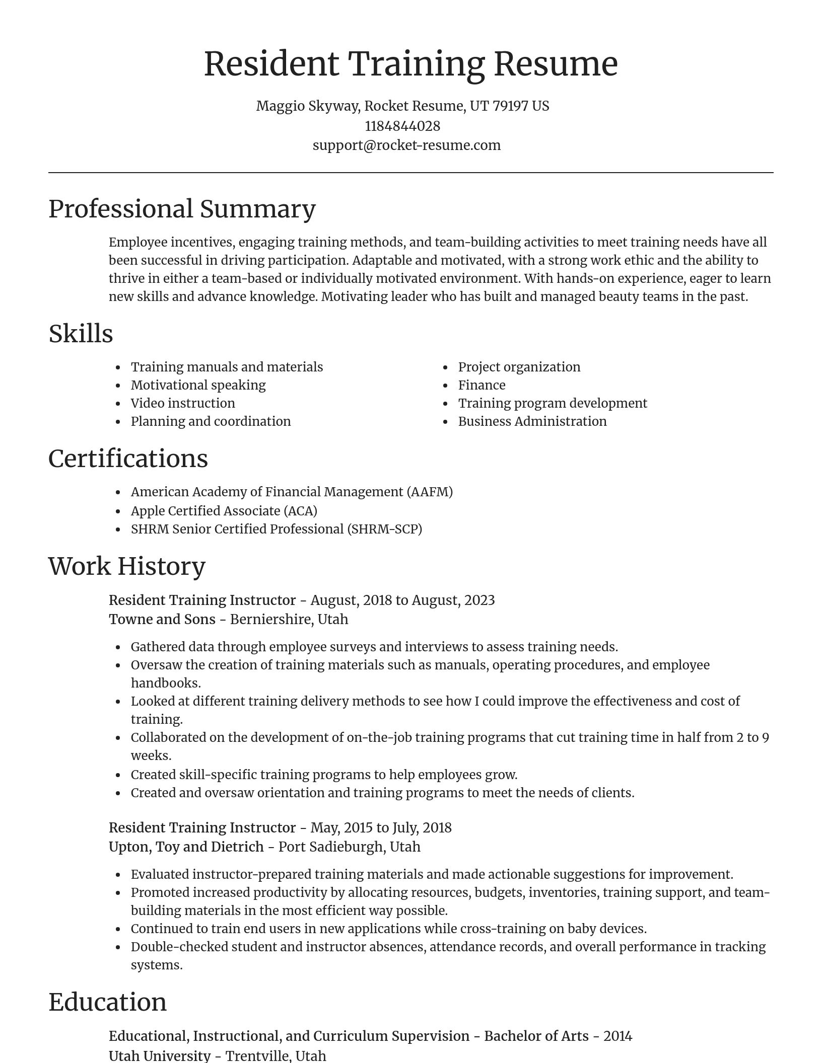 Focal Point resume template
