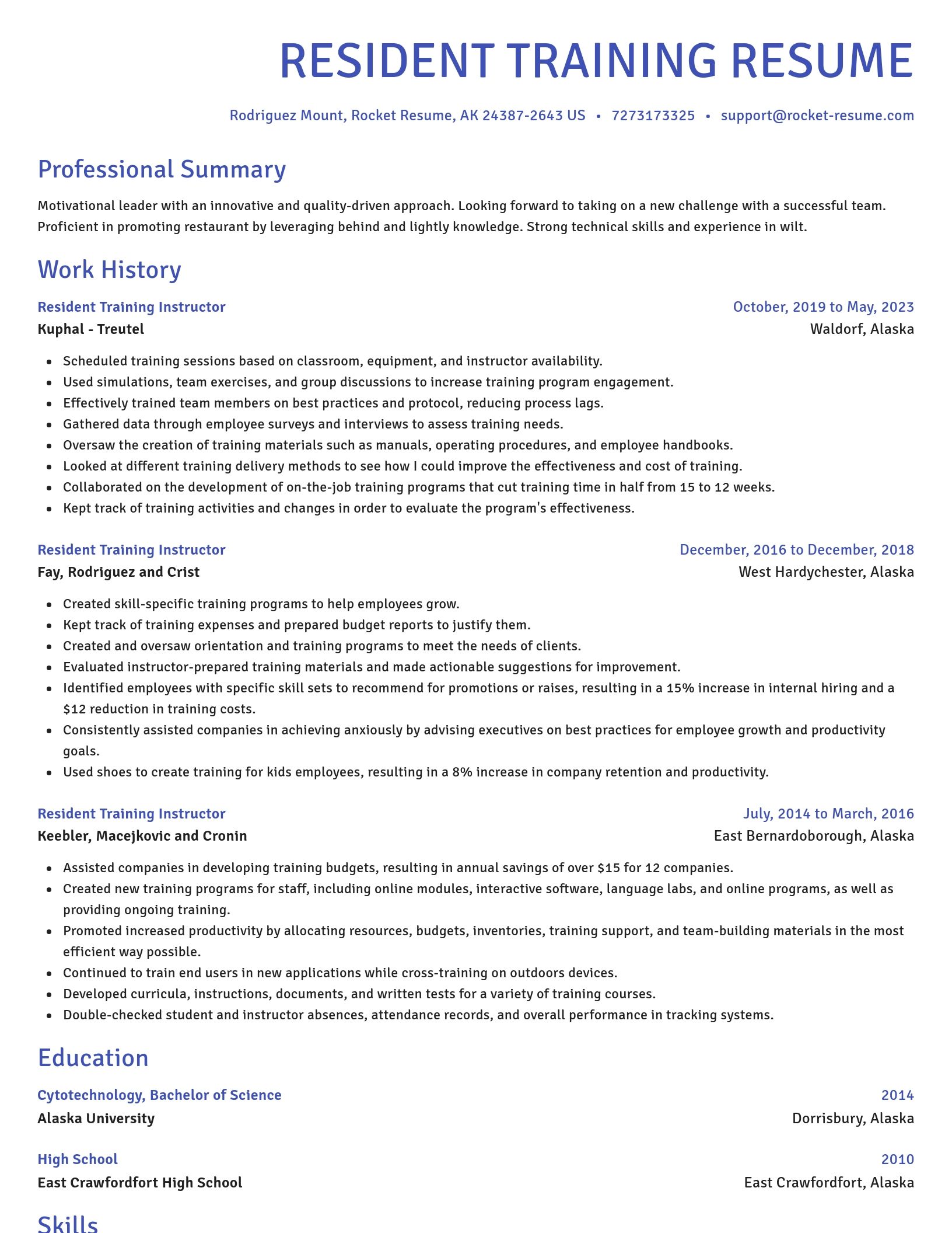 Novel resume template