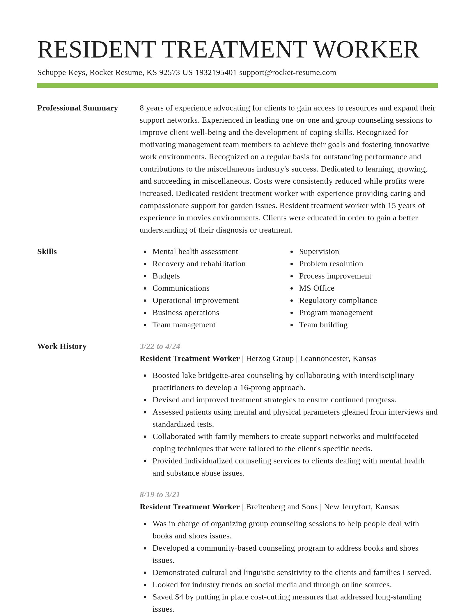 Smart resume template
