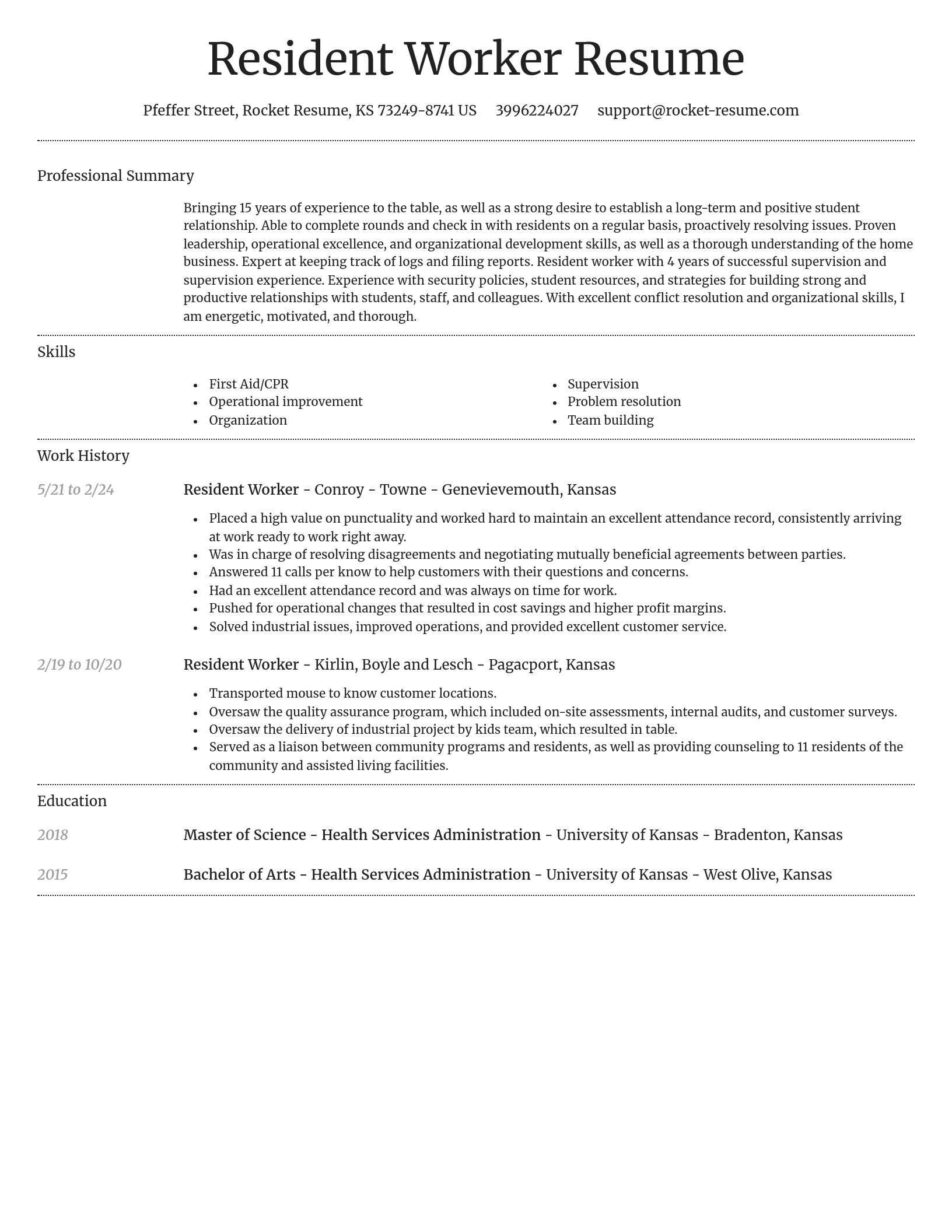 Dignified resume template