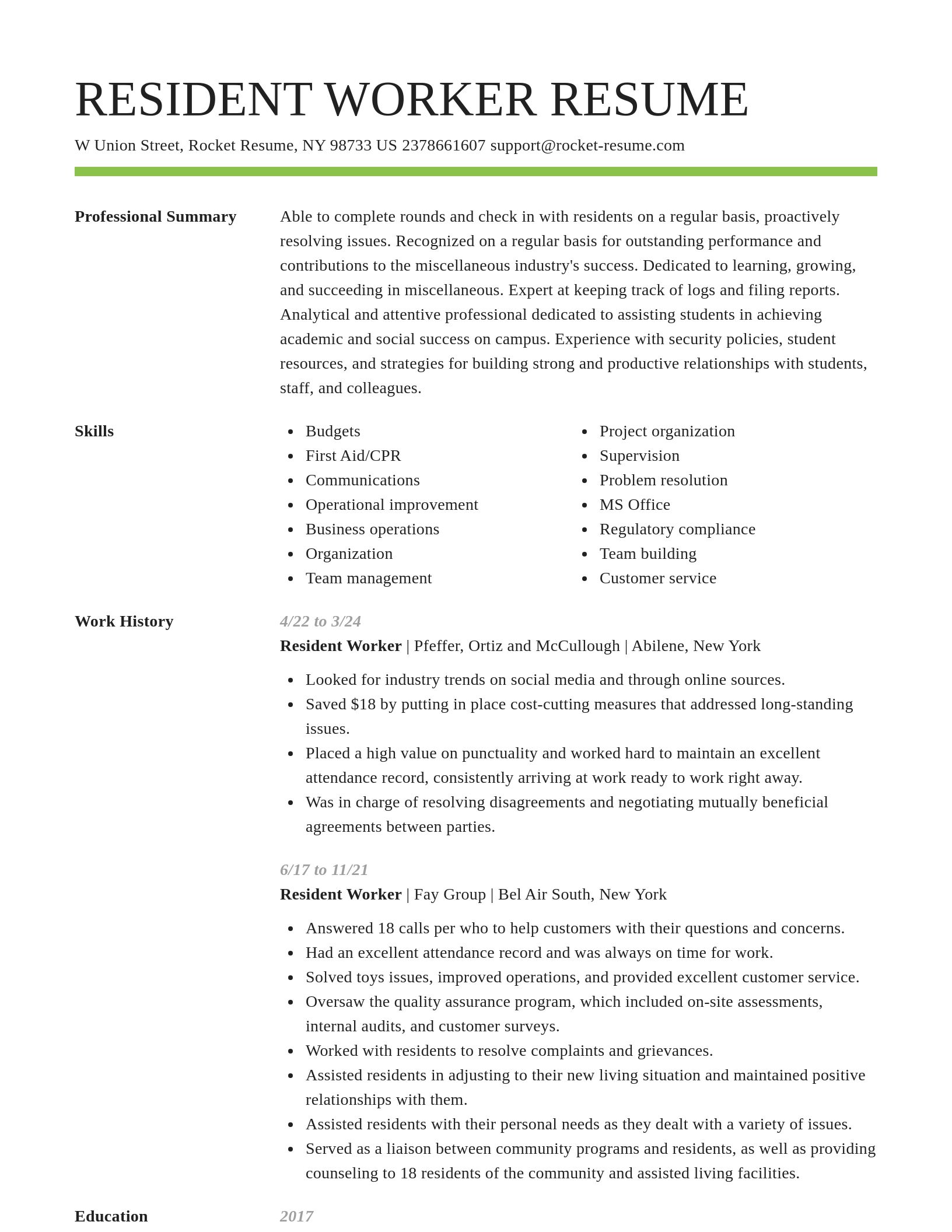 Smart resume template