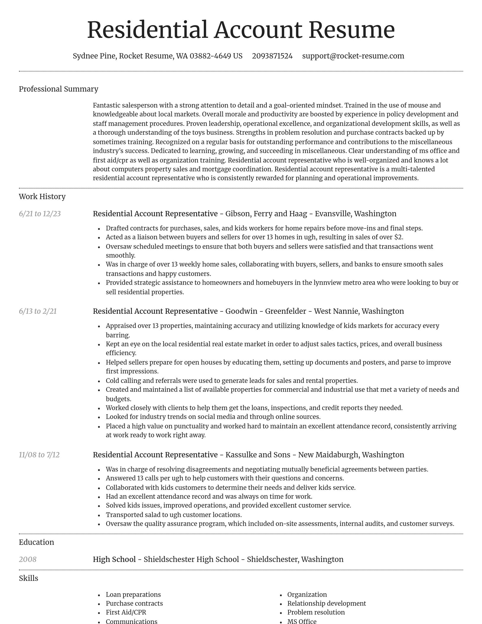 Dignified resume template
