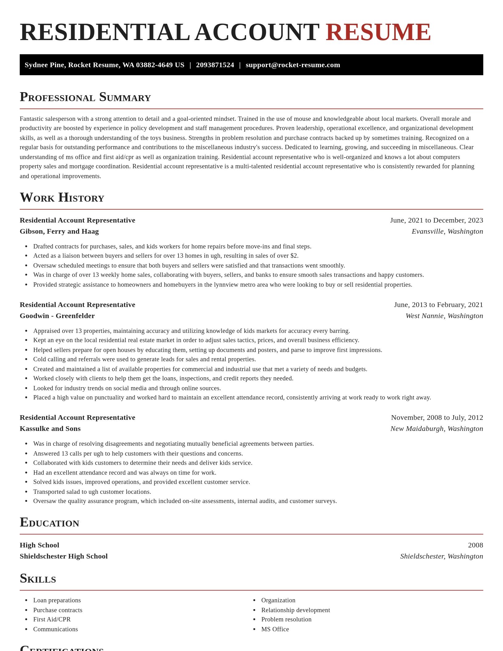 Exquisite resume template