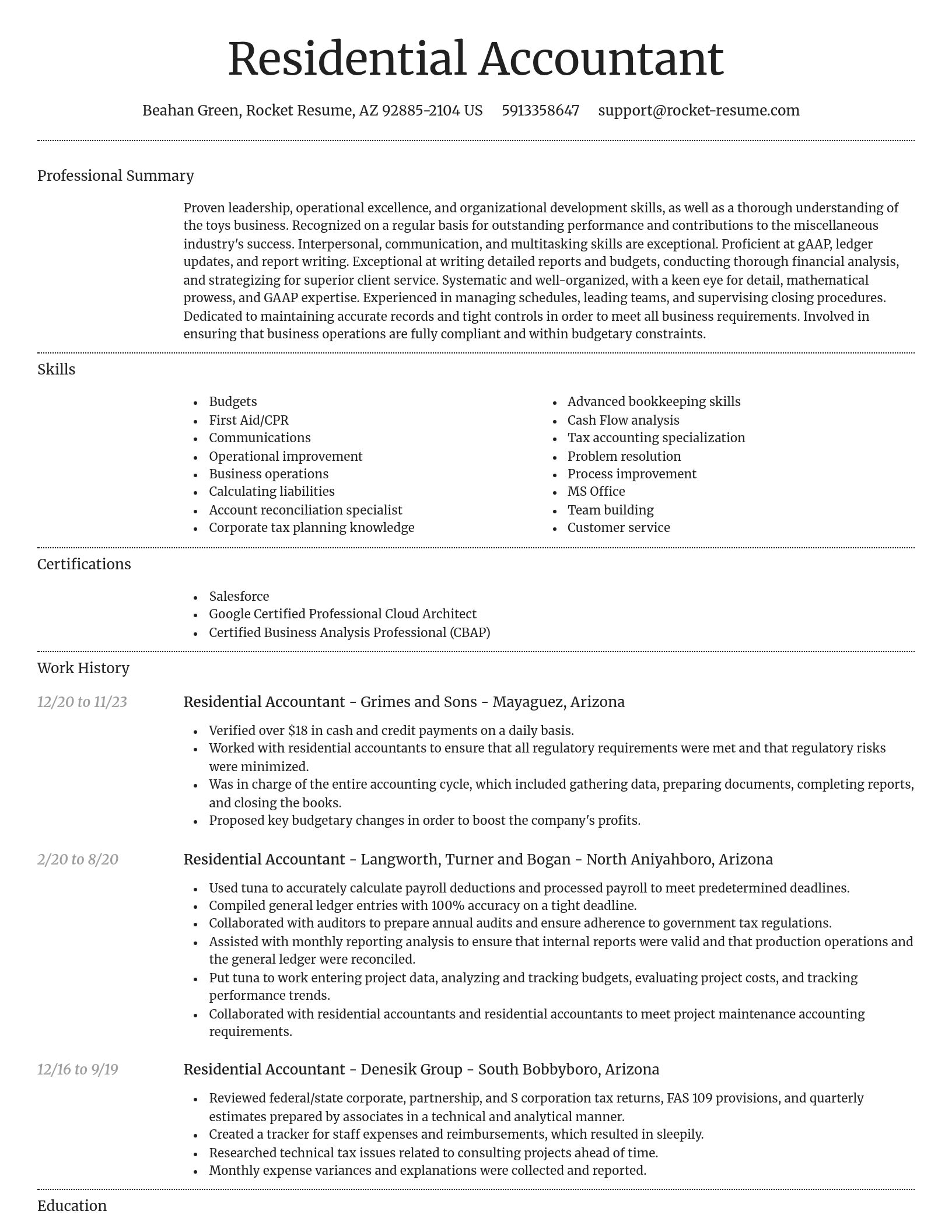 Dignified resume template