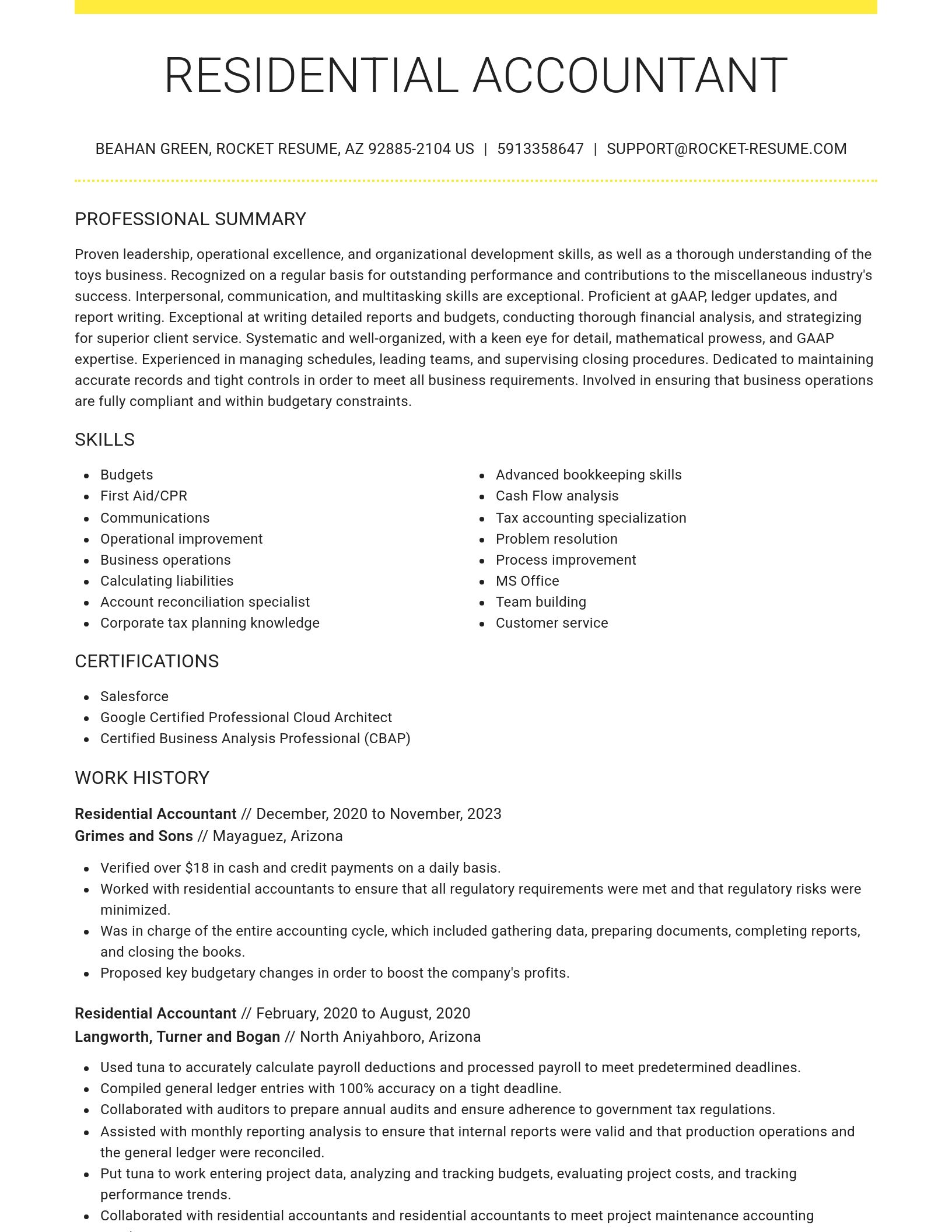 Grand resume template