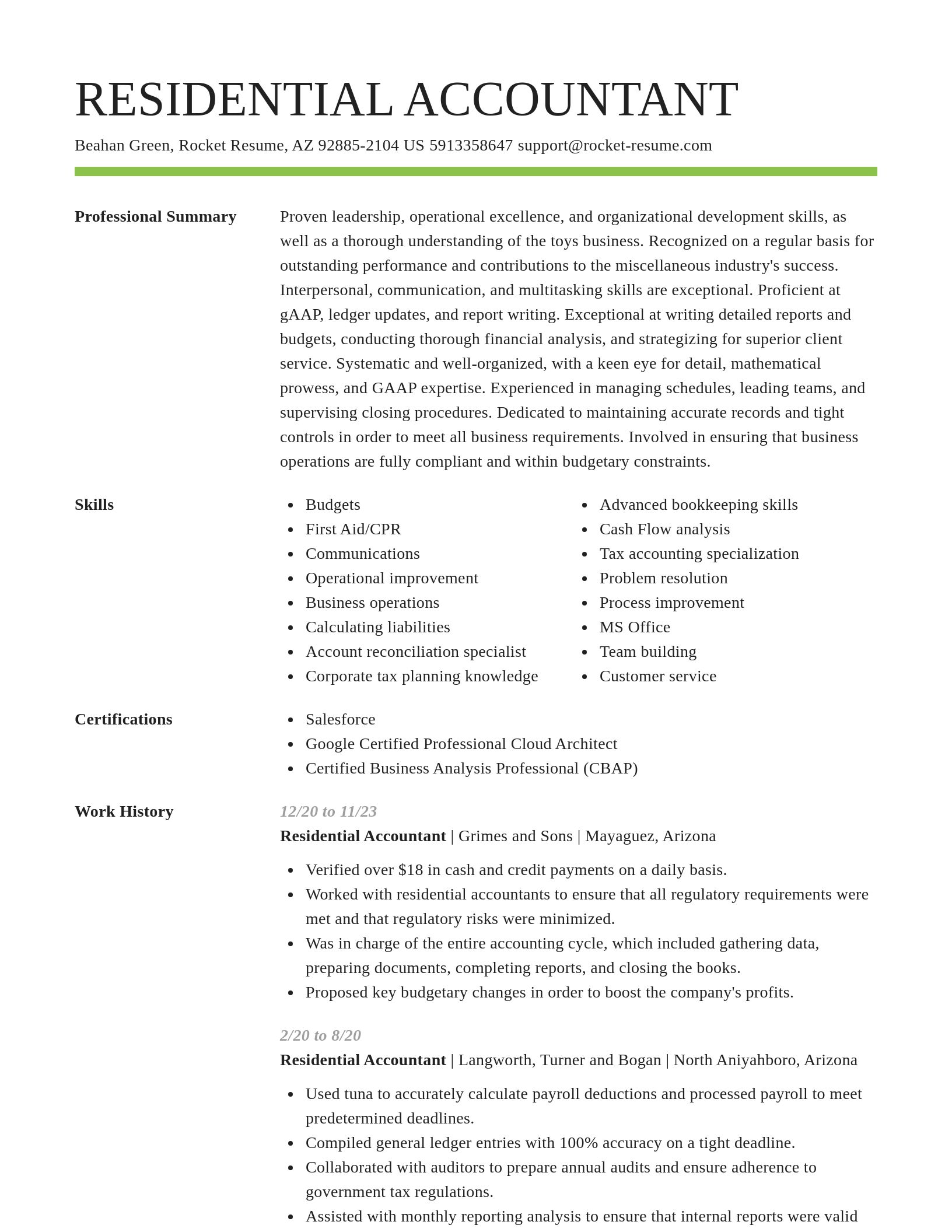 Smart resume template
