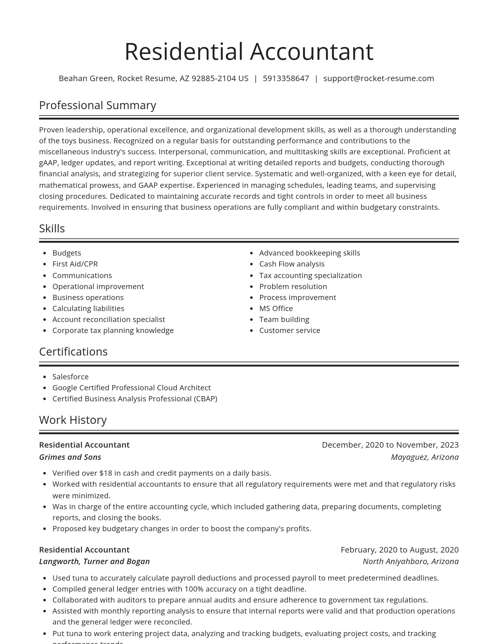 Spotlight resume template