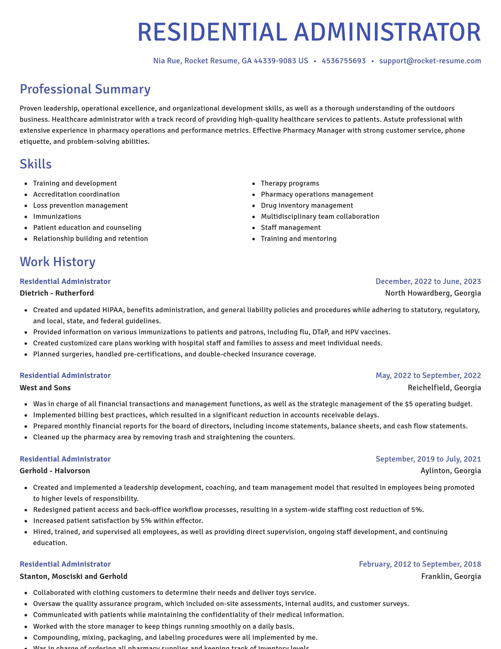 Novel resume template