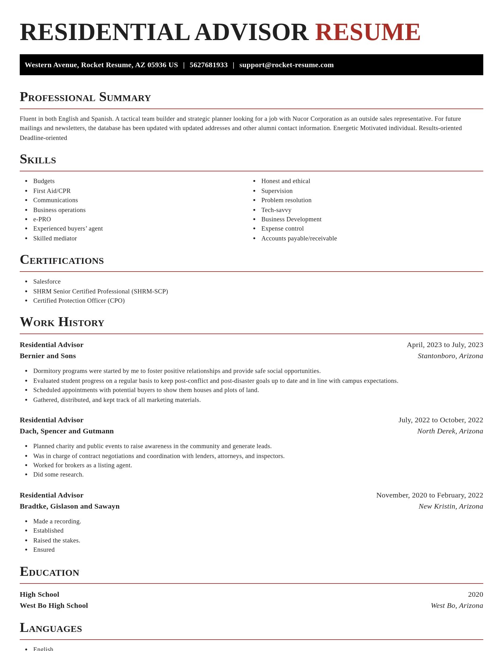 Exquisite resume template