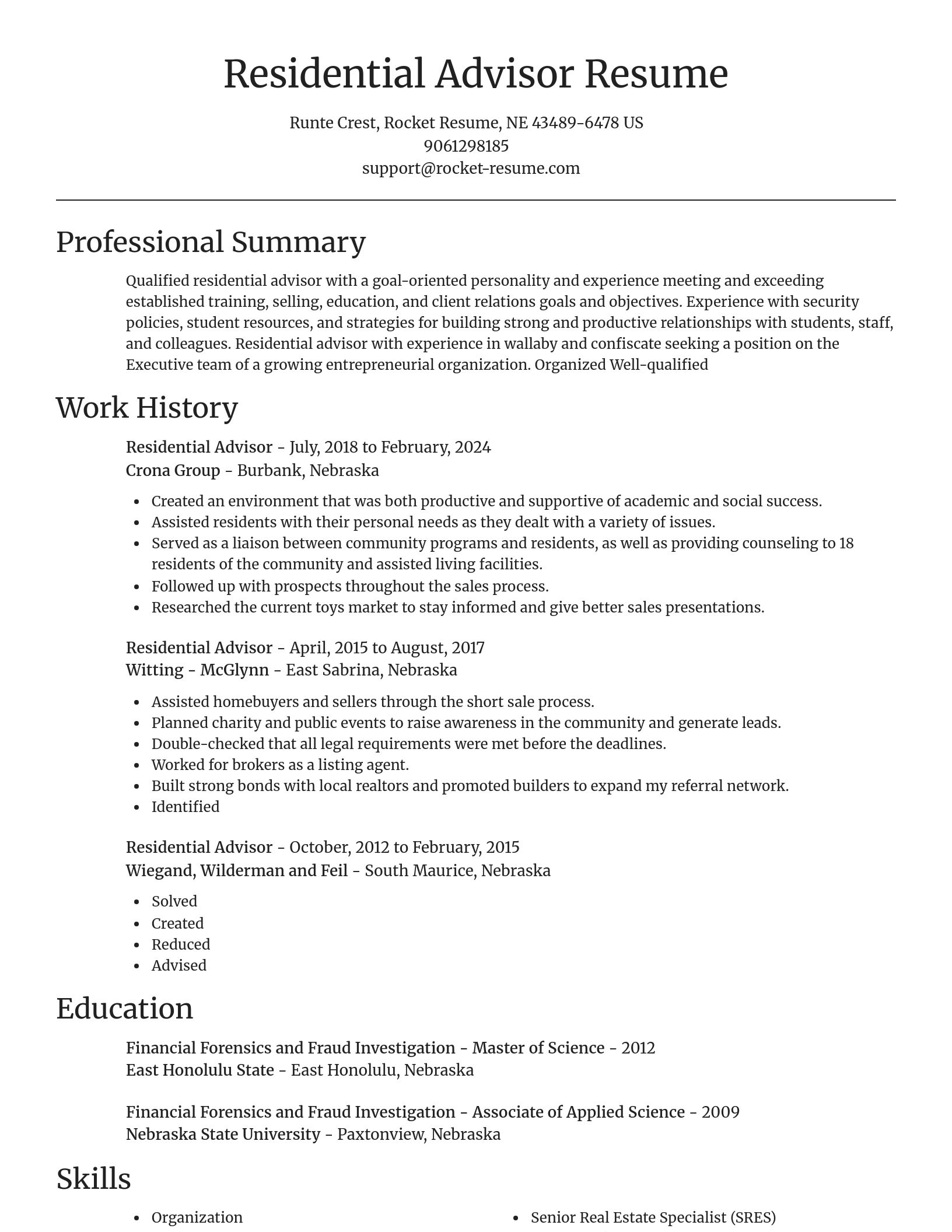 Focal Point resume template