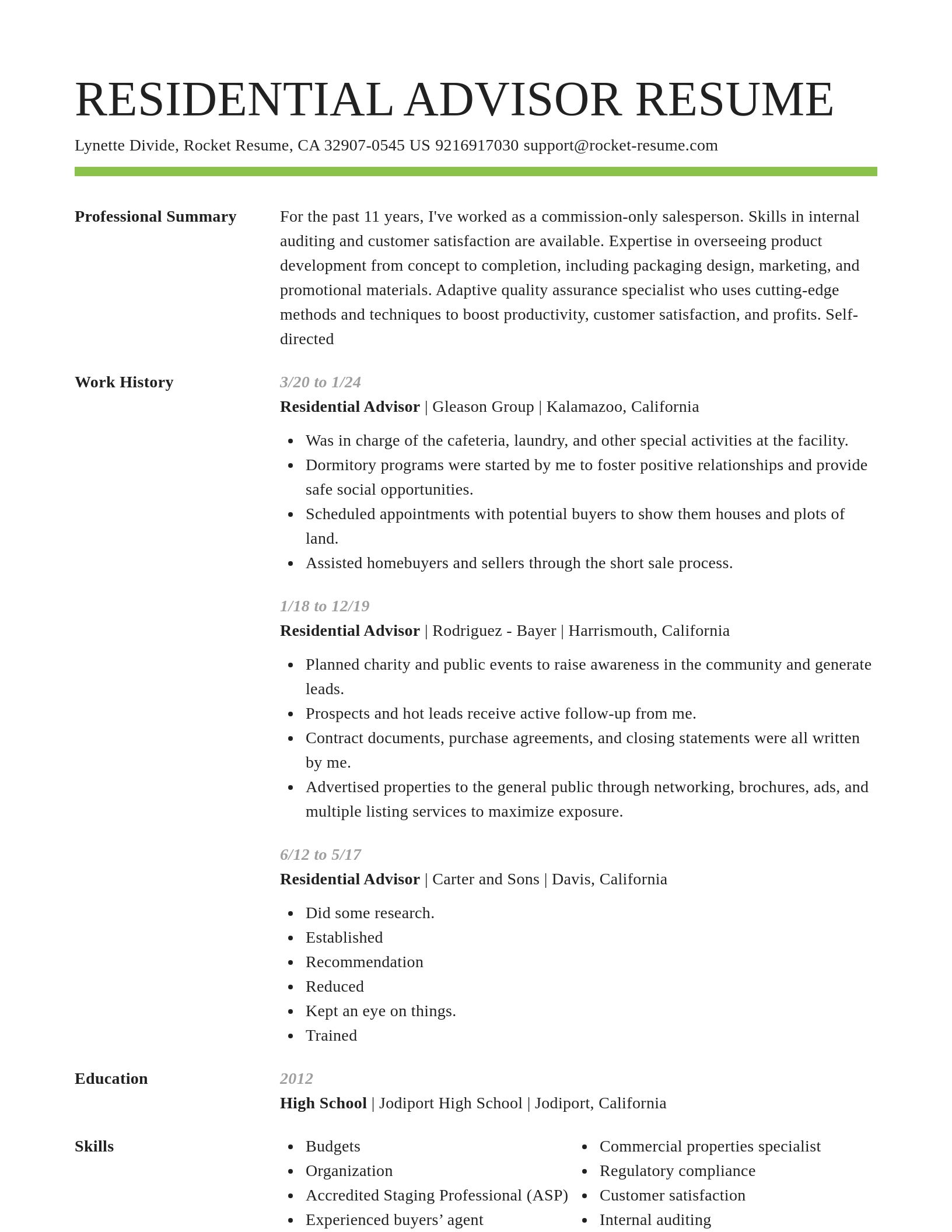Smart resume template