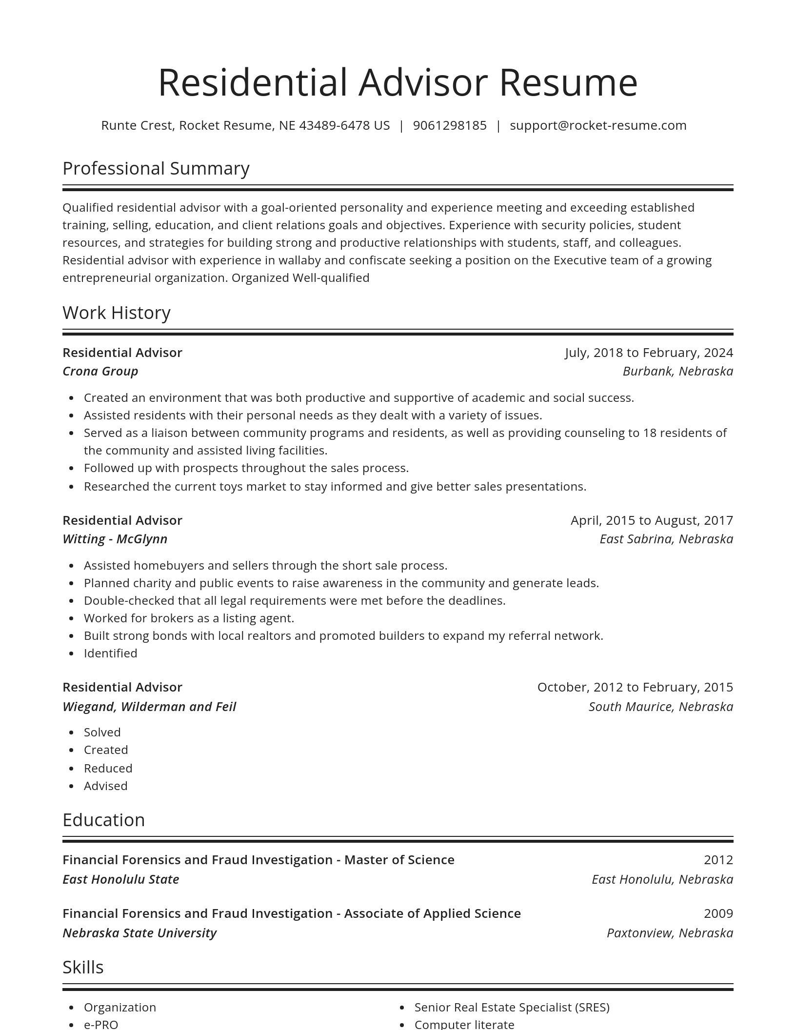 Spotlight resume template