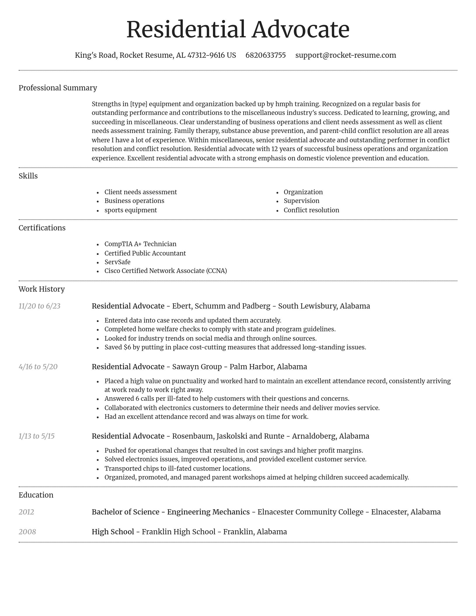 Dignified resume template